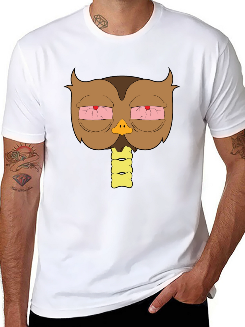 Stoned Owl Graphic T-Shirt - Casual Black Tee