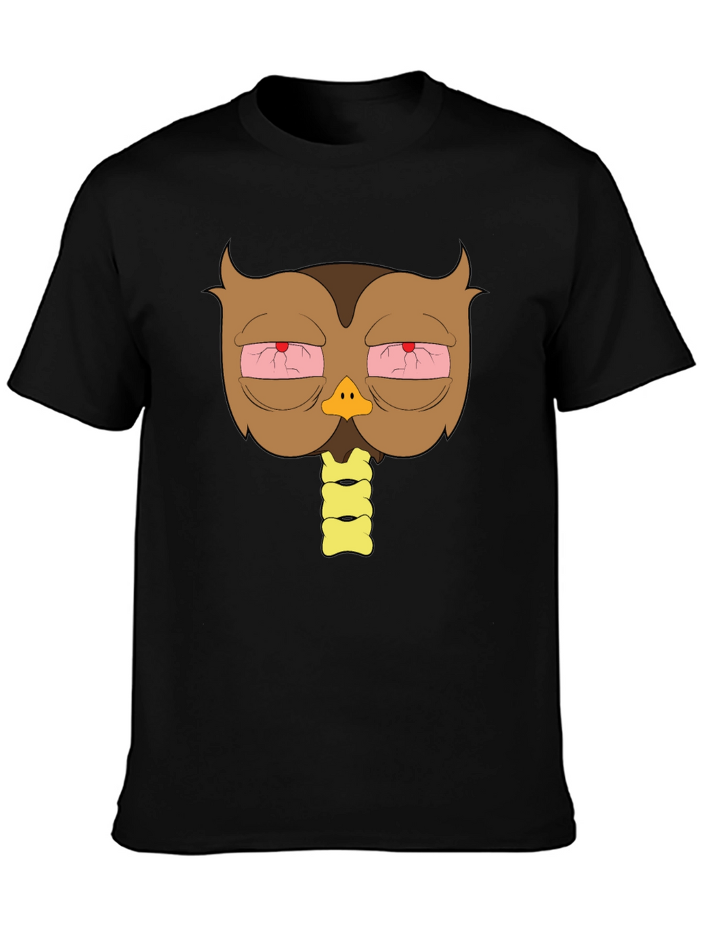 Stoned Owl Graphic T-Shirt - Casual Black Tee