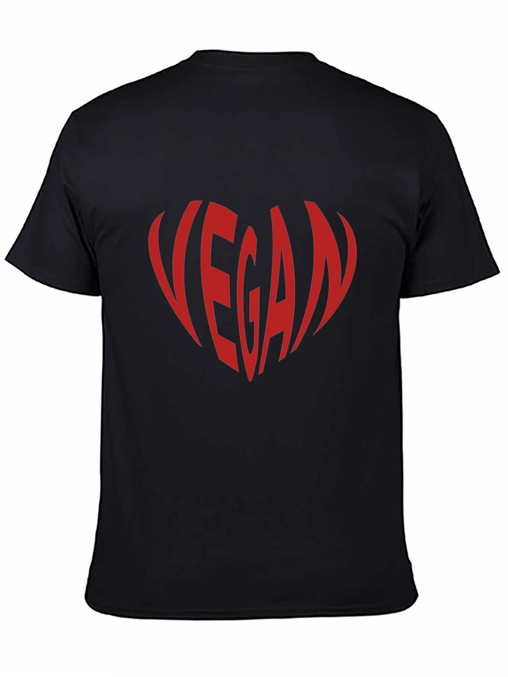 Vegan Heart Graphic Tee - Black Cotton T-Shirt