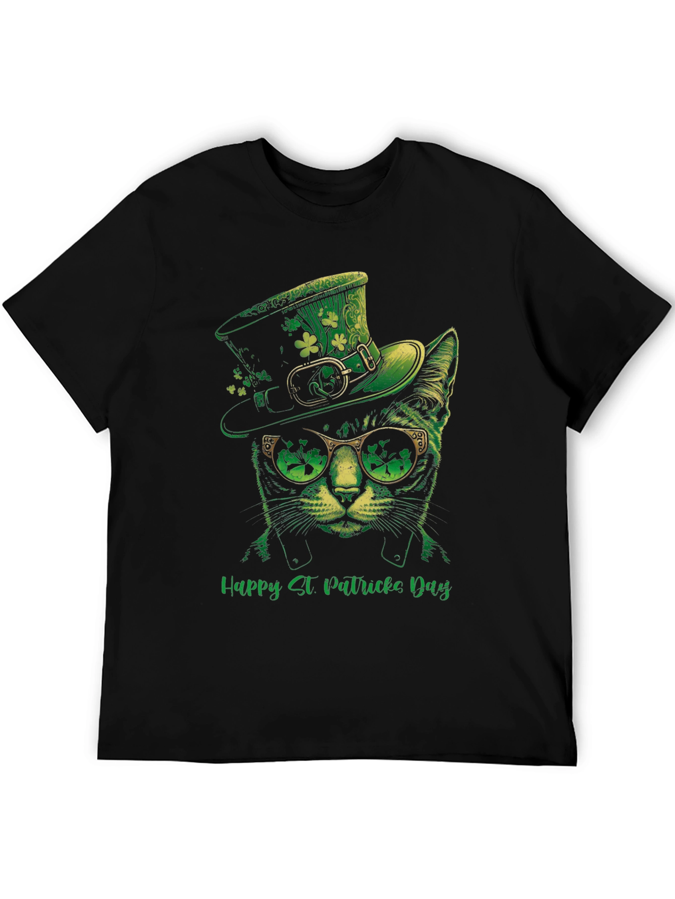 St. Patricks Day Cat T-Shirt - Lucky Green