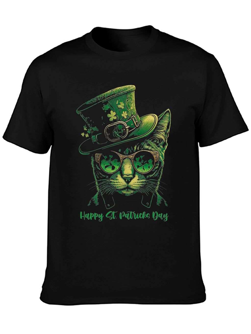 St. Patricks Day Cat T-Shirt - Lucky Green