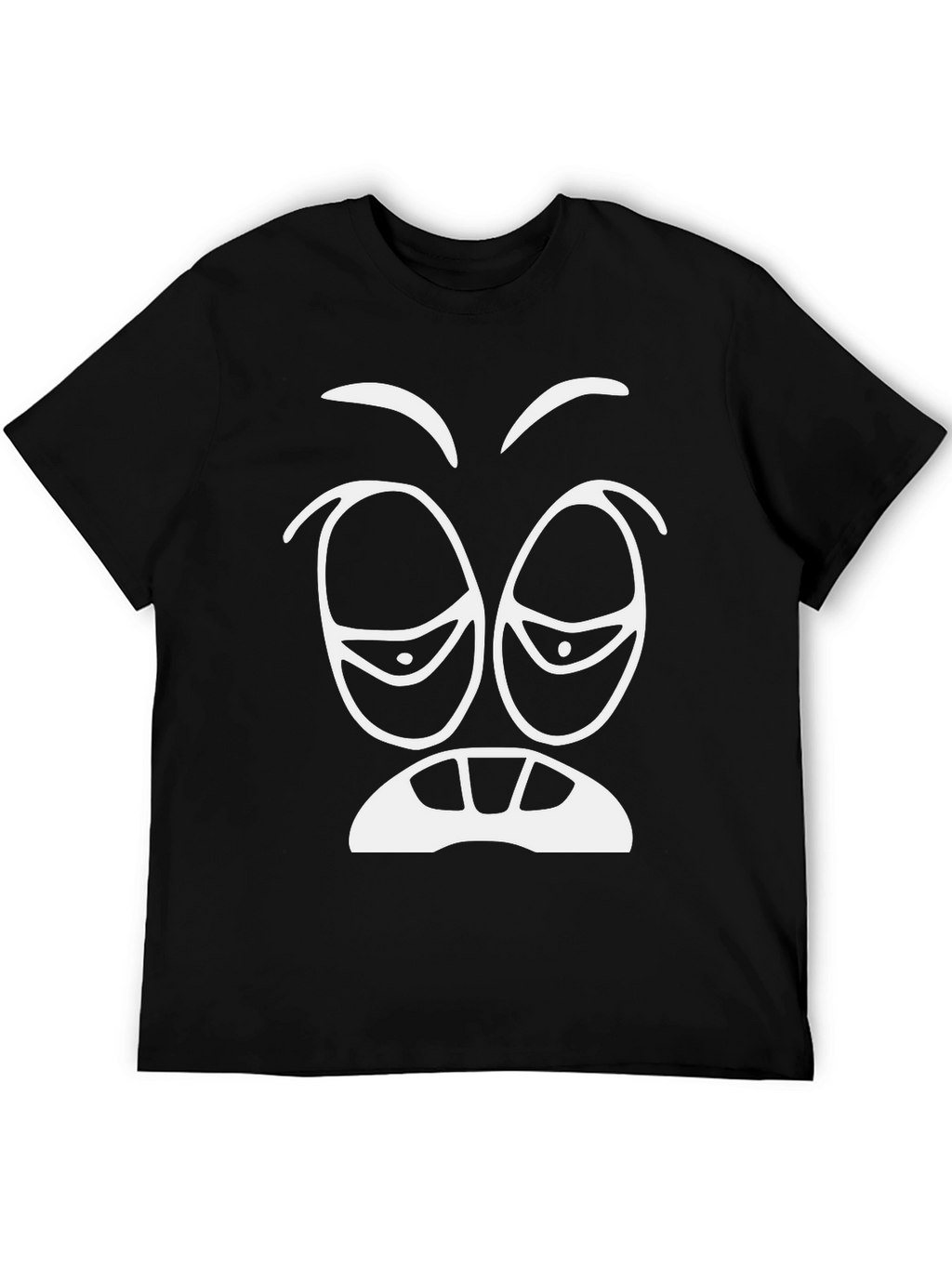 Funny Sleepy Face Graphic Tee - Black T-Shirt
