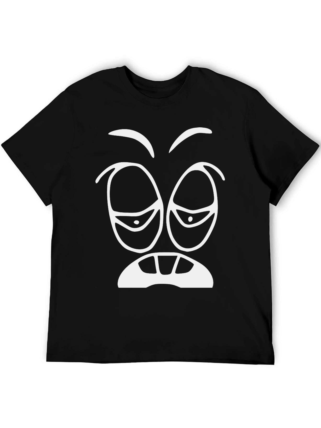 Funny Sleepy Face Graphic Tee - Black T-Shirt