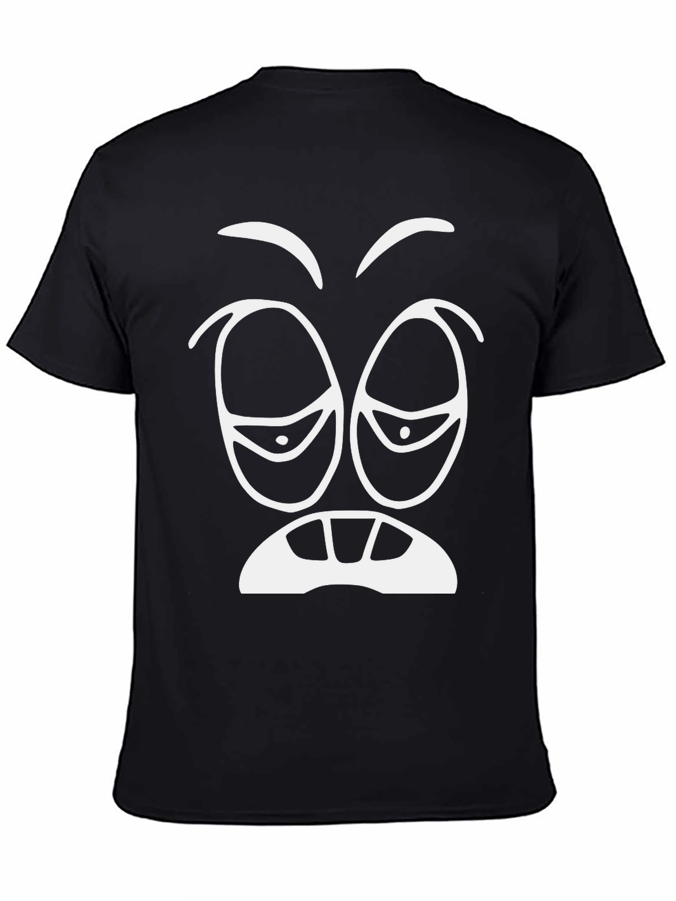 Funny Sleepy Face Graphic Tee - Black T-Shirt