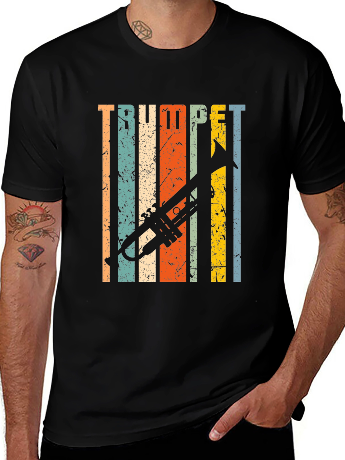 Retro Trumpet T-Shirt - Vintage Style Musical Tee