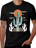 Desert Cactus Graphic Tee - Western Style Cotton T-Shirt