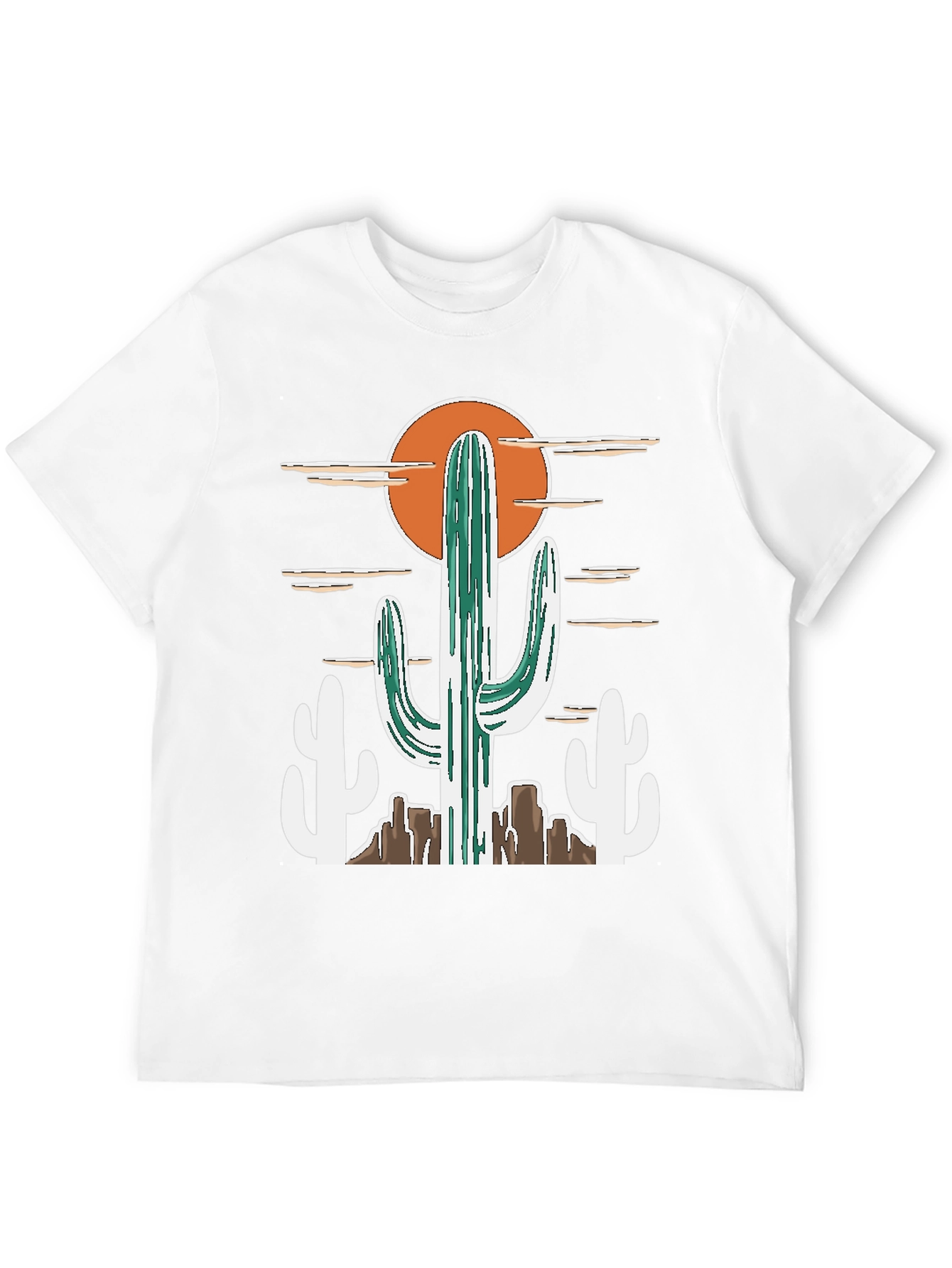 Desert Cactus Graphic Tee - Western Style Cotton T-Shirt