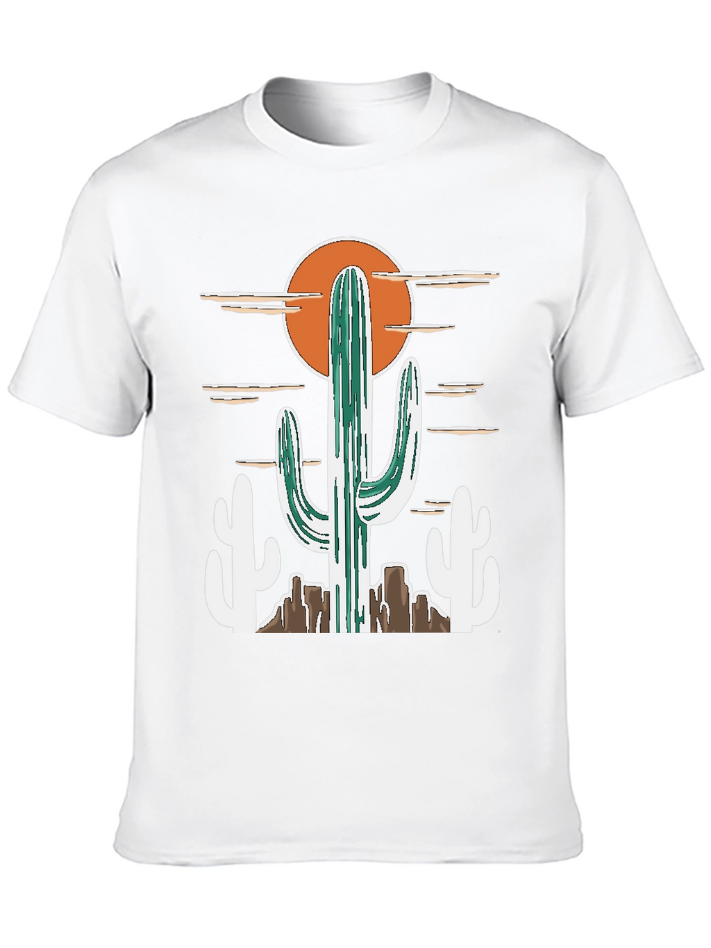Desert Cactus Graphic Tee - Western Style Cotton T-Shirt