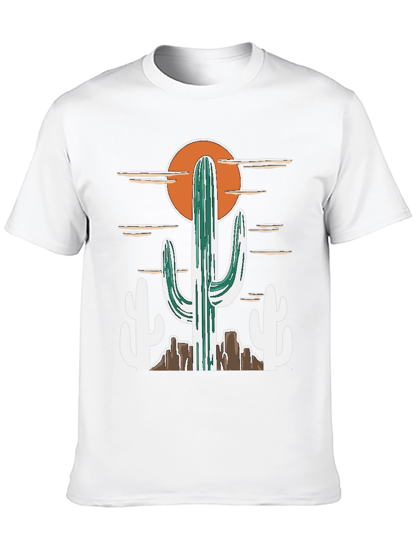 Desert Cactus Graphic Tee - Western Style Cotton T-Shirt