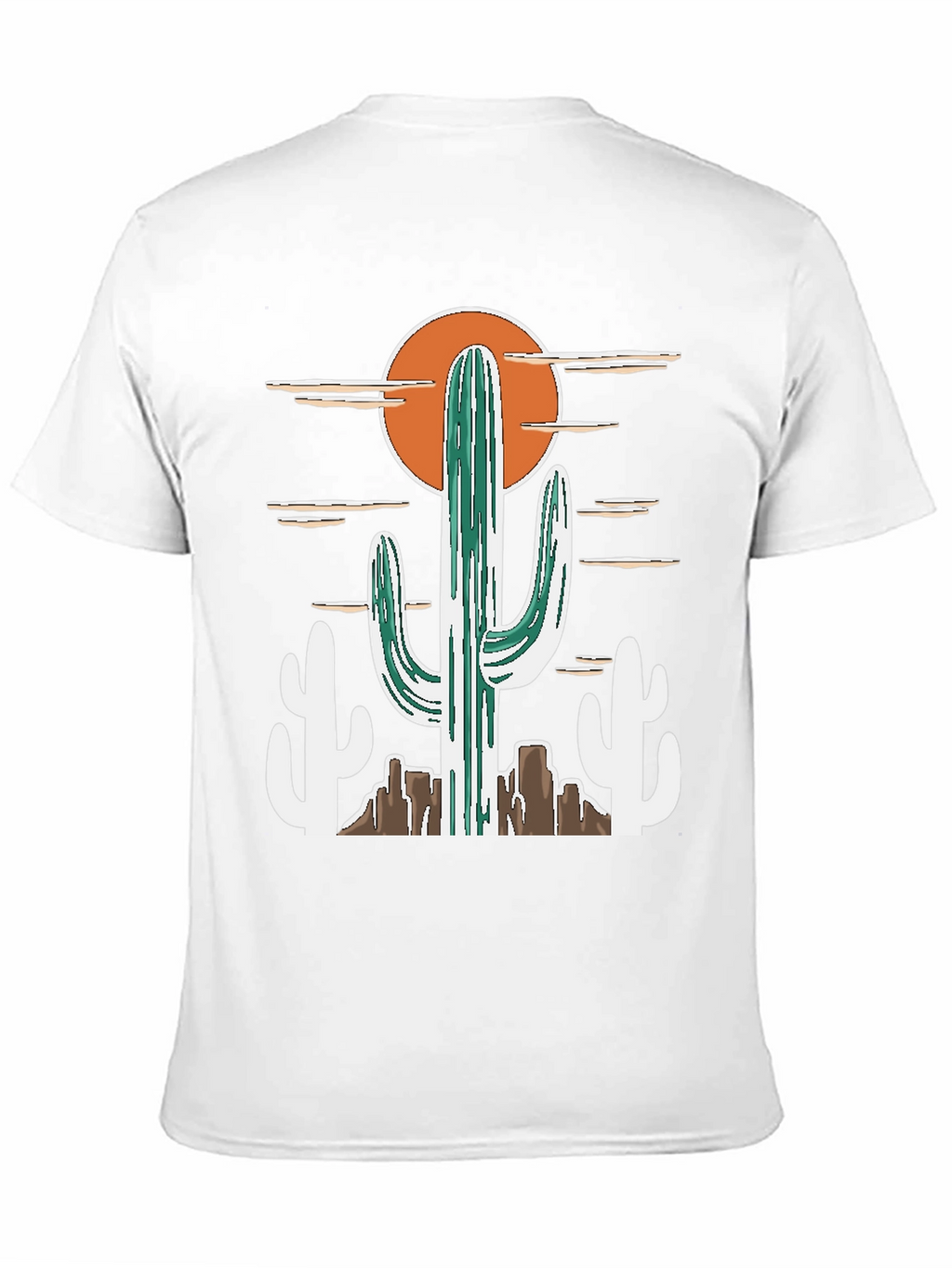 Desert Cactus Graphic Tee - Western Style Cotton T-Shirt