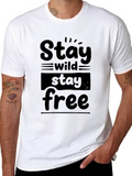 Stay Wild Stay Free Graphic Black T-Shirt