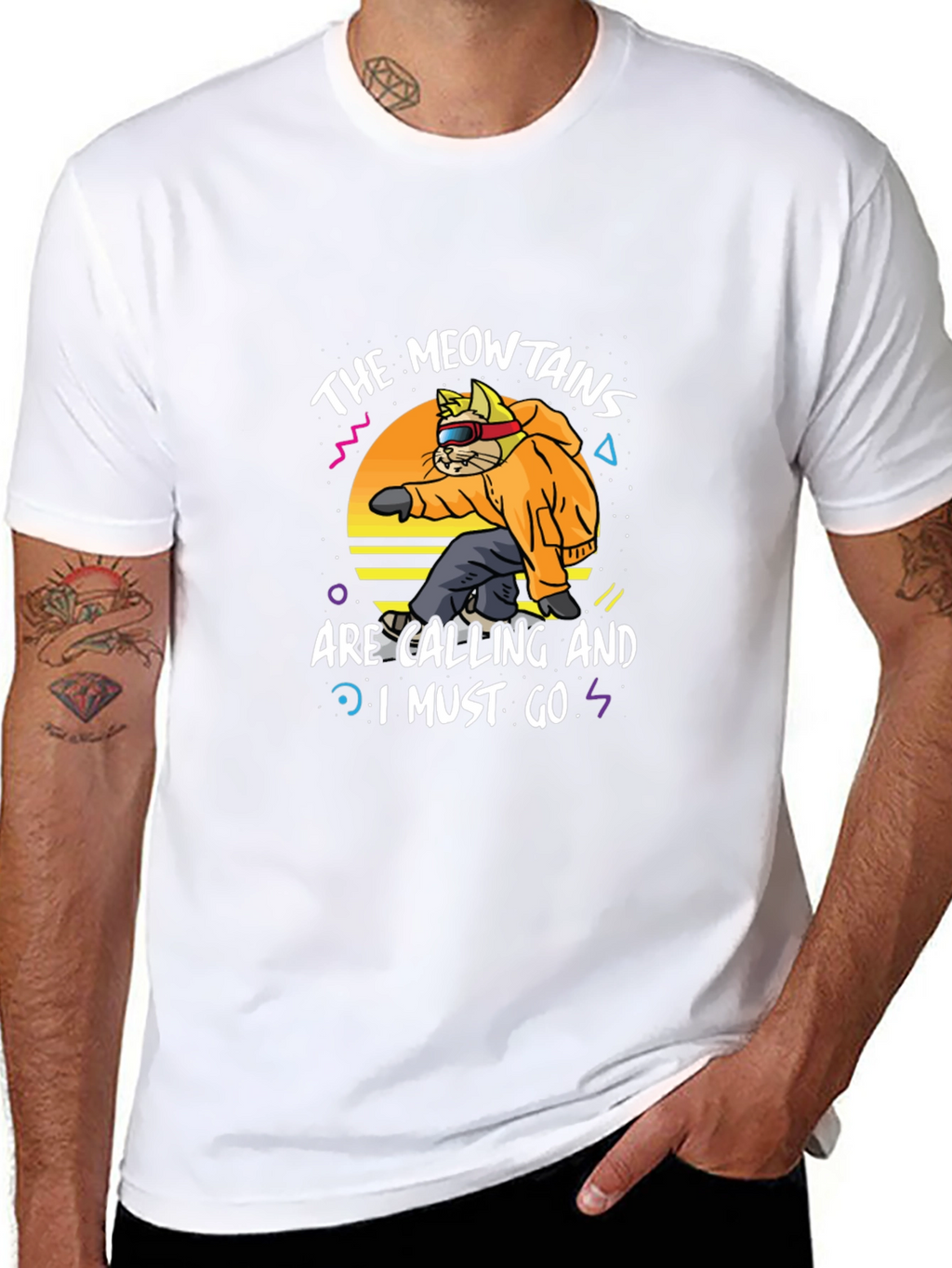 The Meowtains are Calling T-Shirt - Black