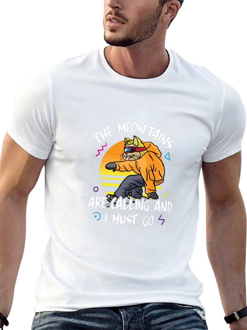 The Meowtains are Calling T-Shirt - Black