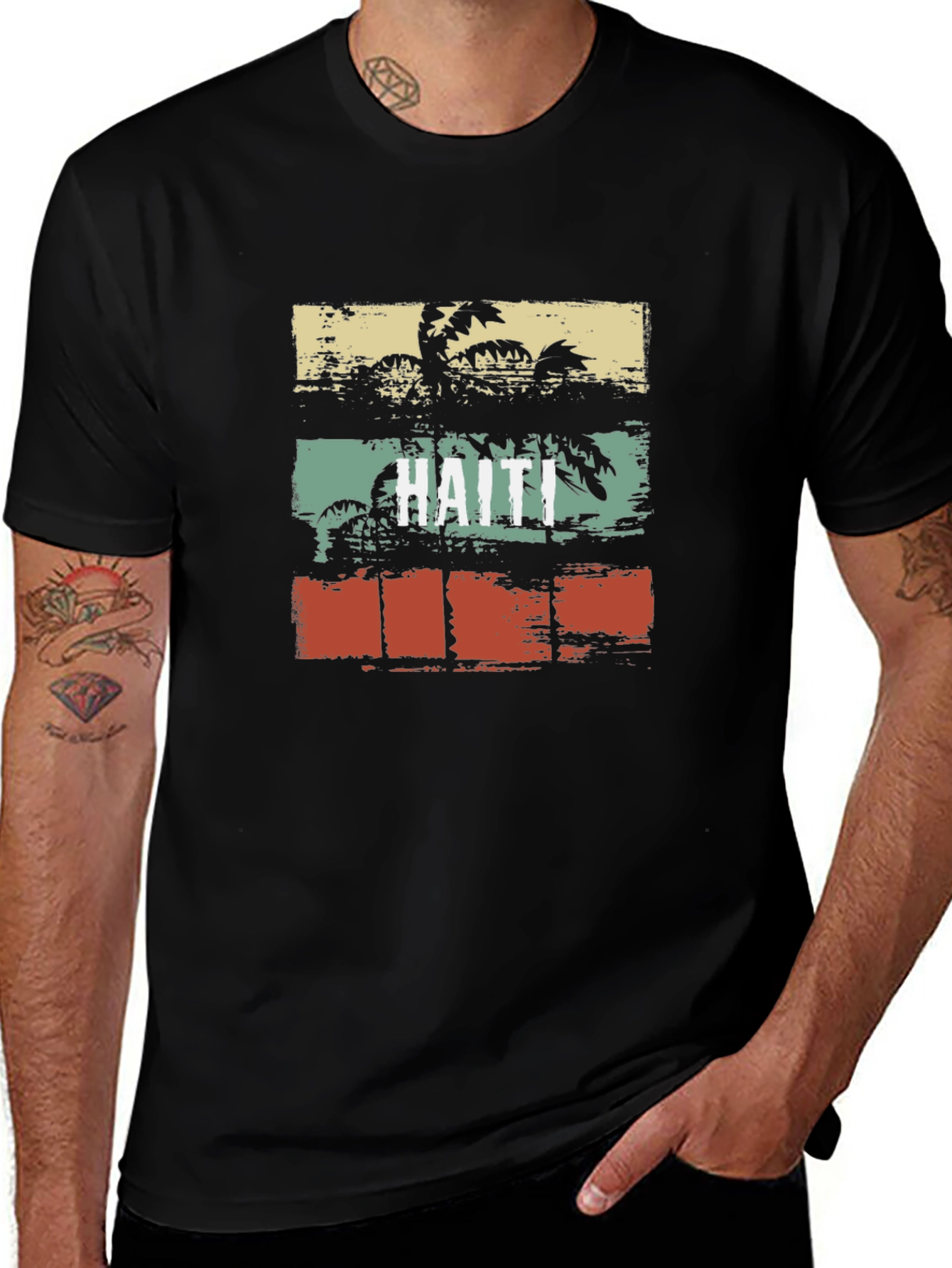 Haiti Retro Palm Tree T-Shirt