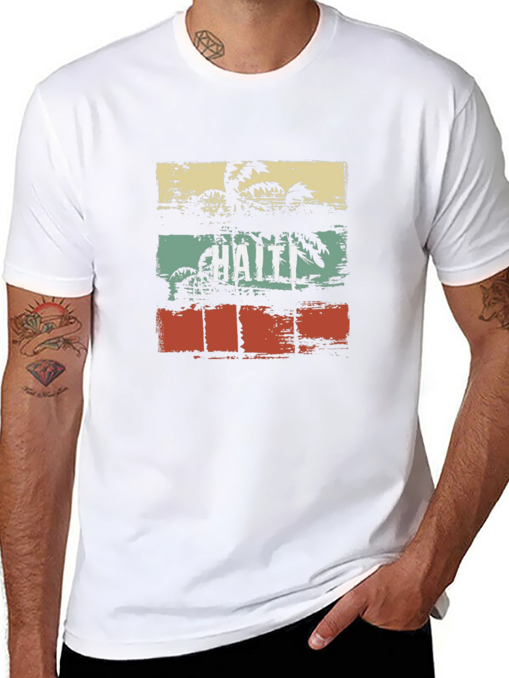 Haiti Retro Palm Tree T-Shirt
