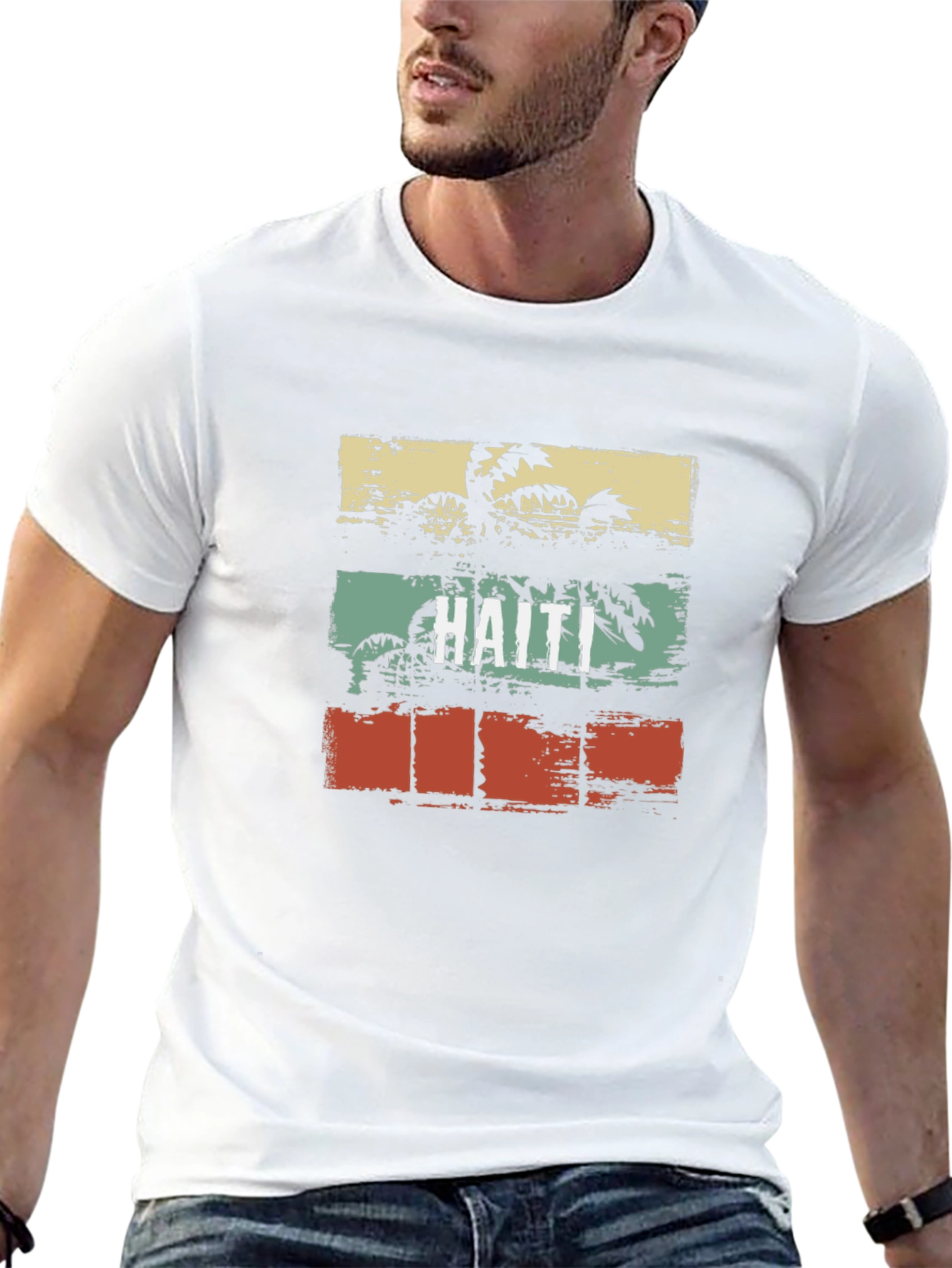 Haiti Retro Palm Tree T-Shirt