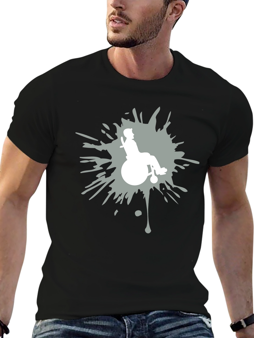 Wheelchair Silhouette Graphic T-Shirt