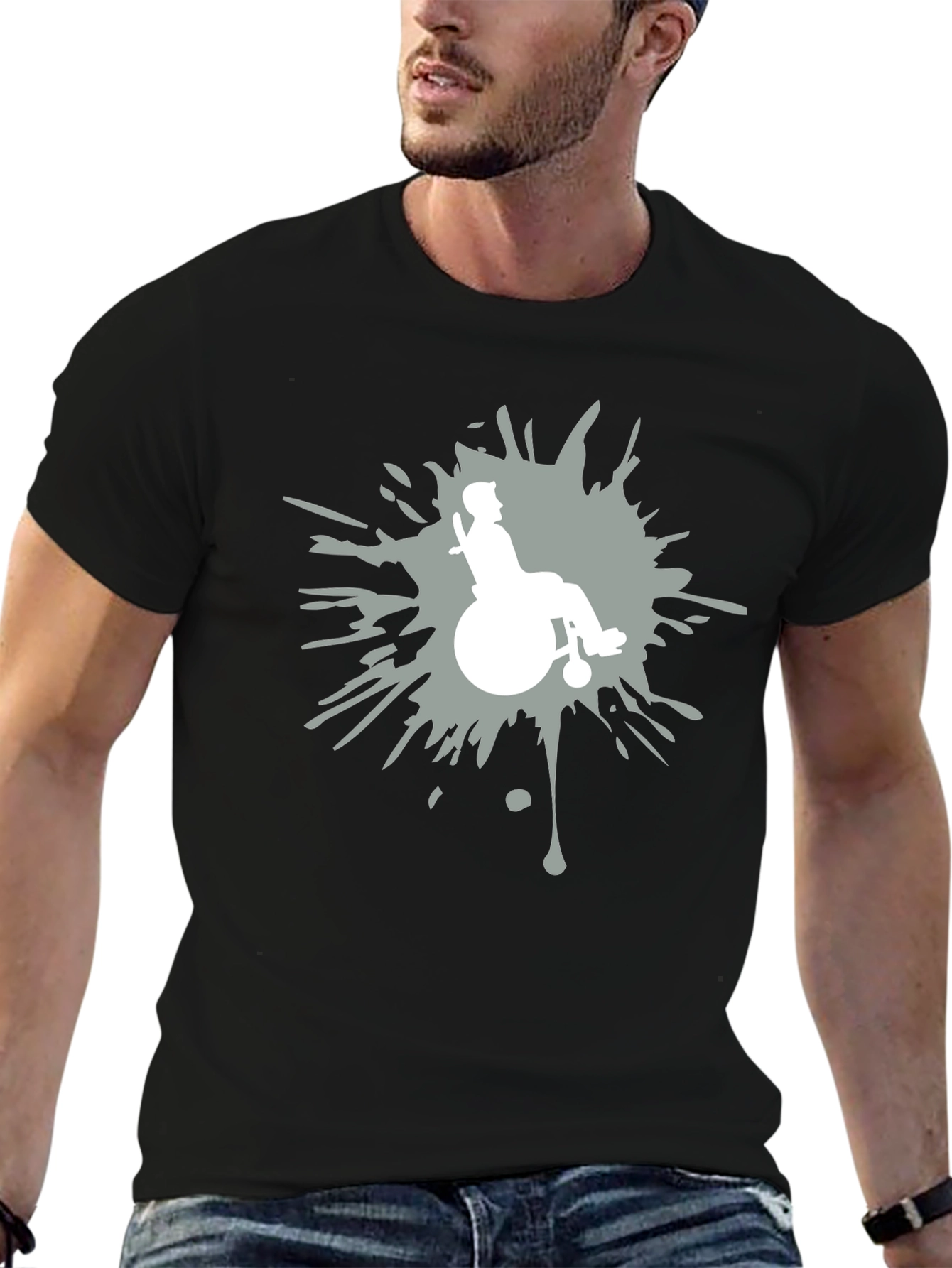 Wheelchair Silhouette Graphic T-Shirt