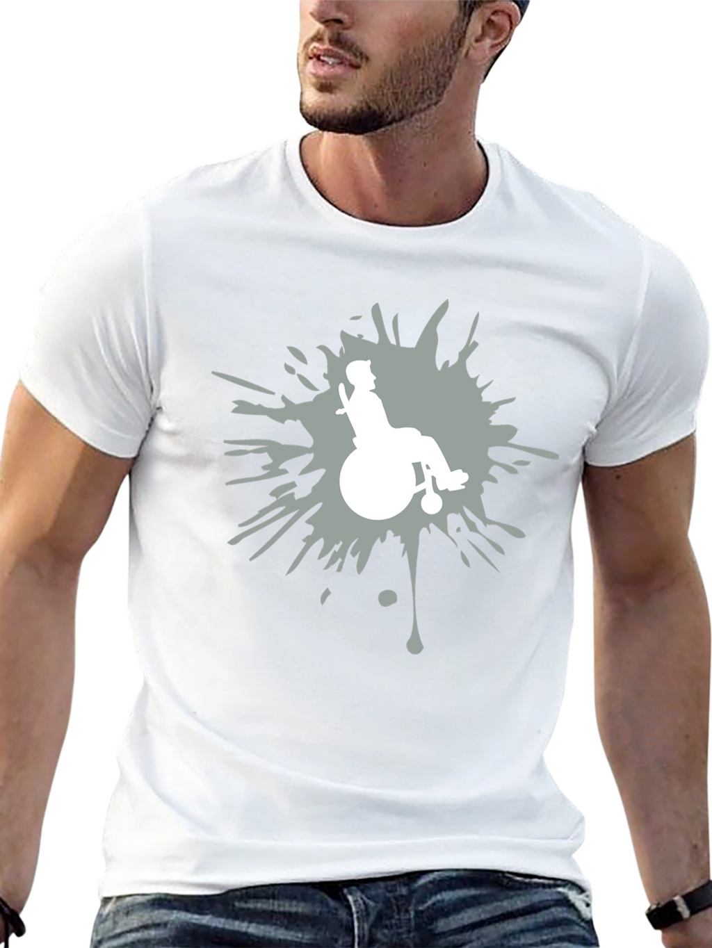 Wheelchair Silhouette Graphic T-Shirt