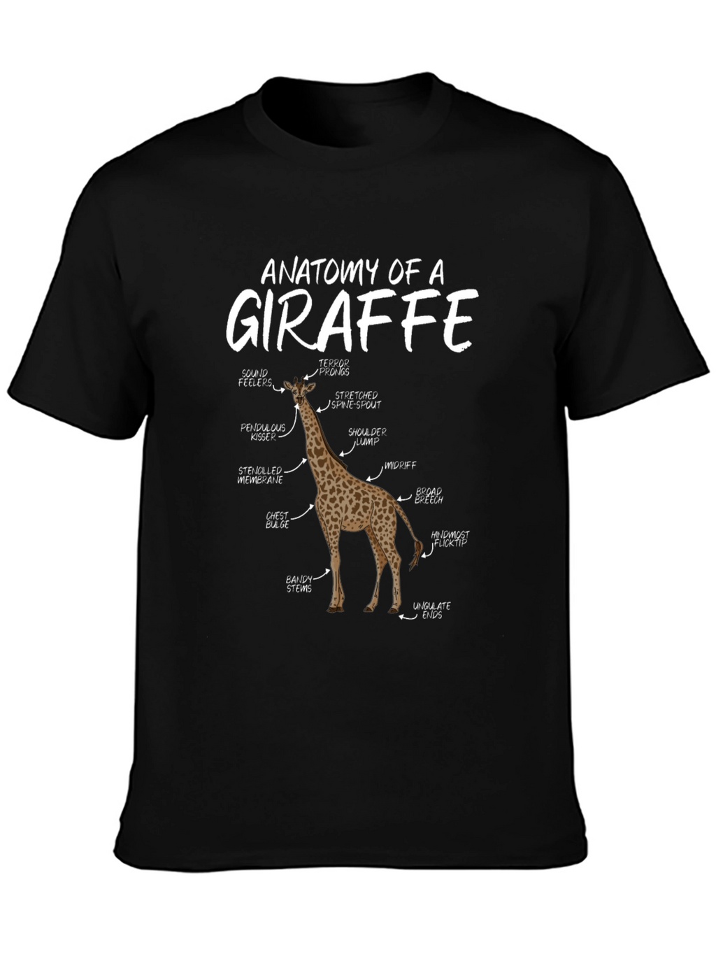 Anatomy of a Giraffe Black T-Shirt