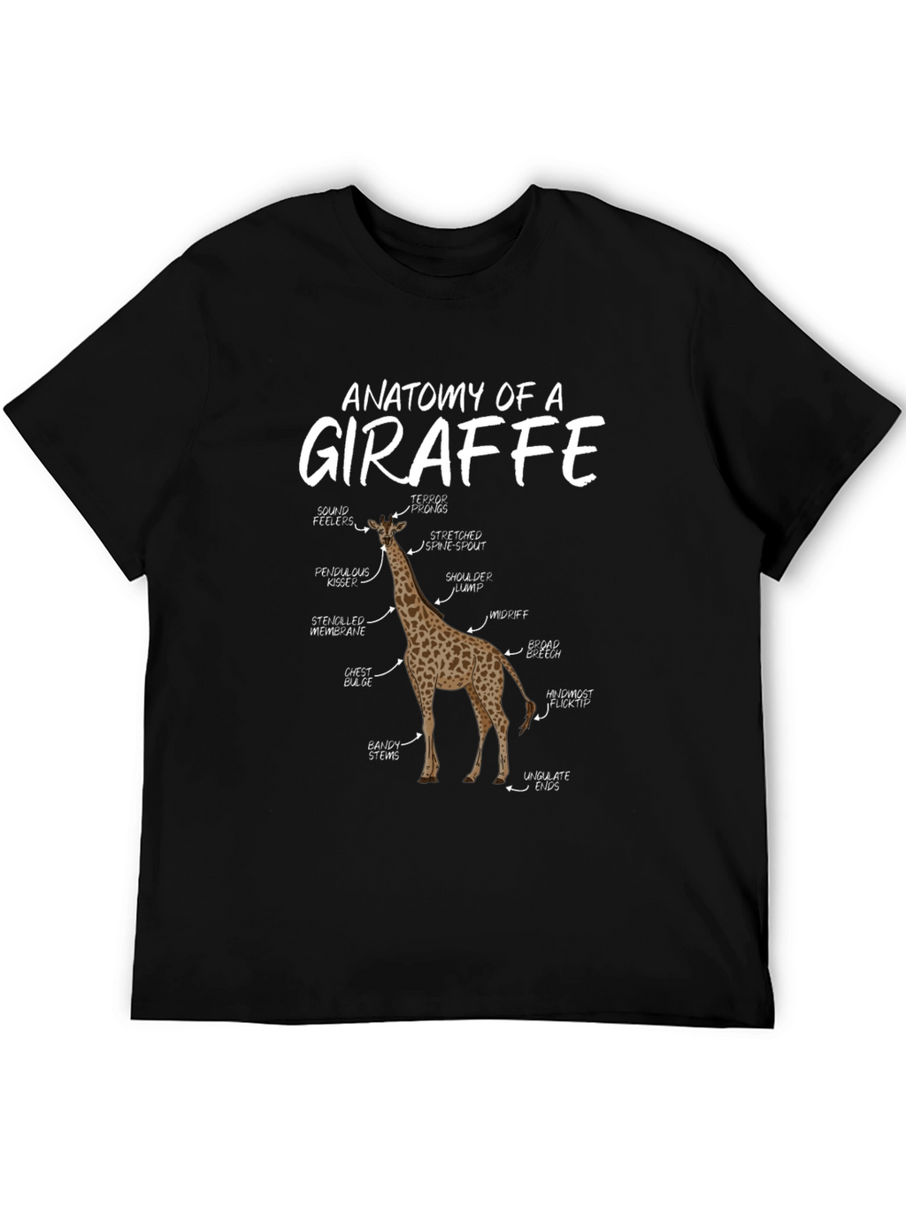Anatomy of a Giraffe Black T-Shirt