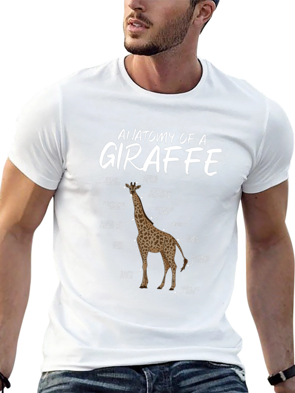 Anatomy of a Giraffe Black T-Shirt