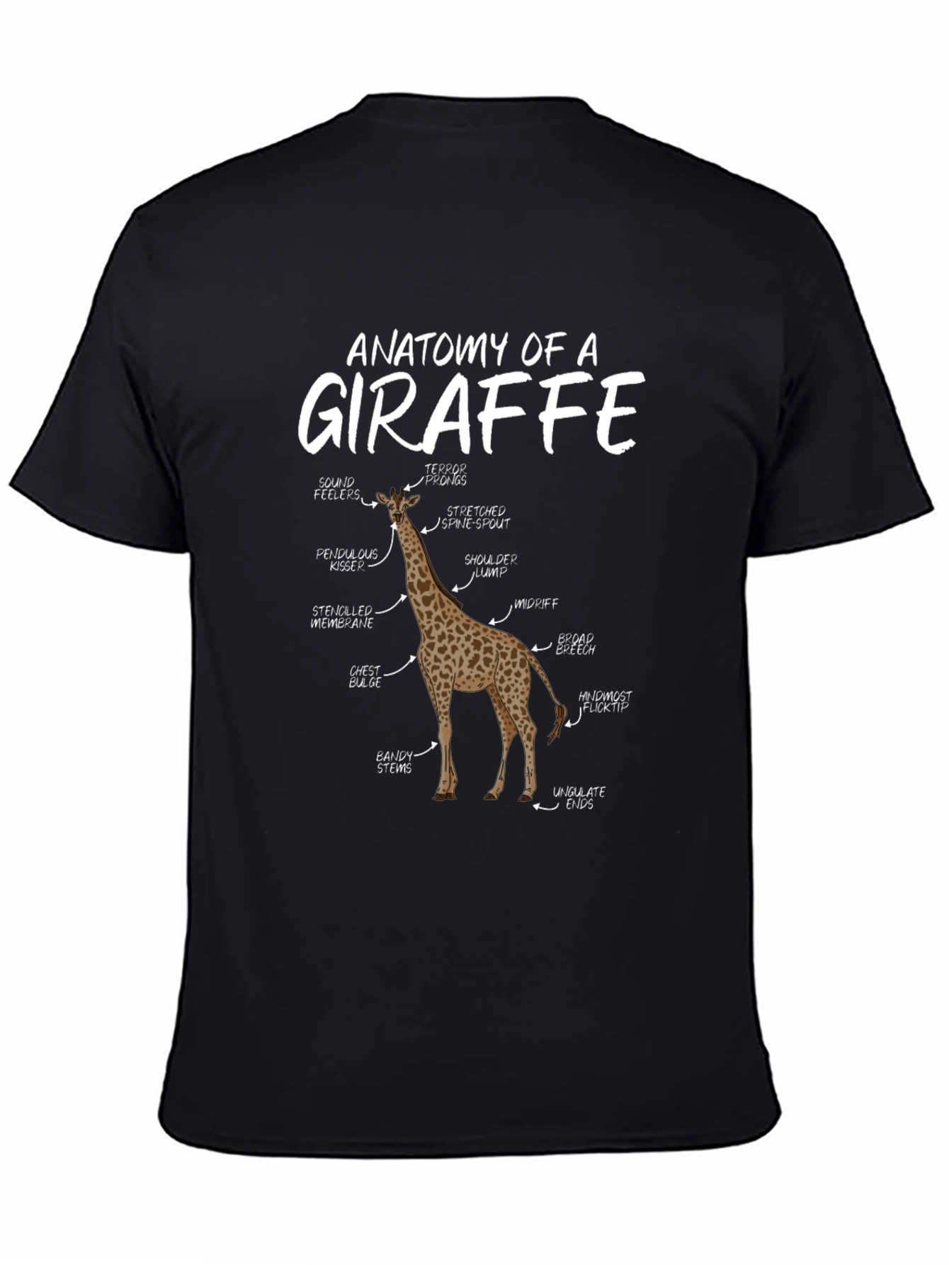 Anatomy of a Giraffe Black T-Shirt