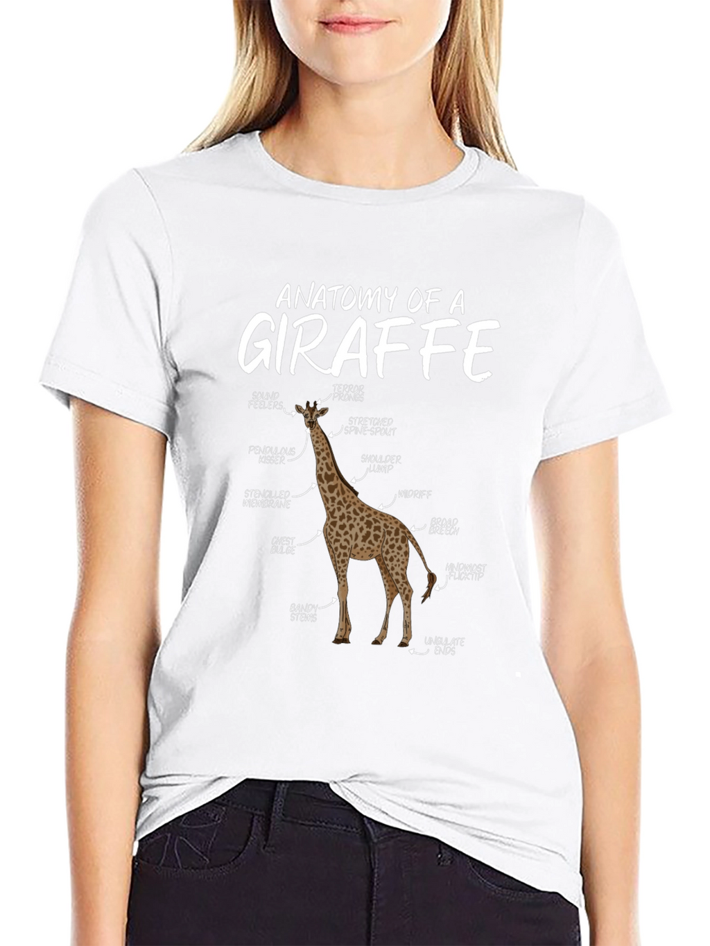 Anatomy of a Giraffe Black T-Shirt
