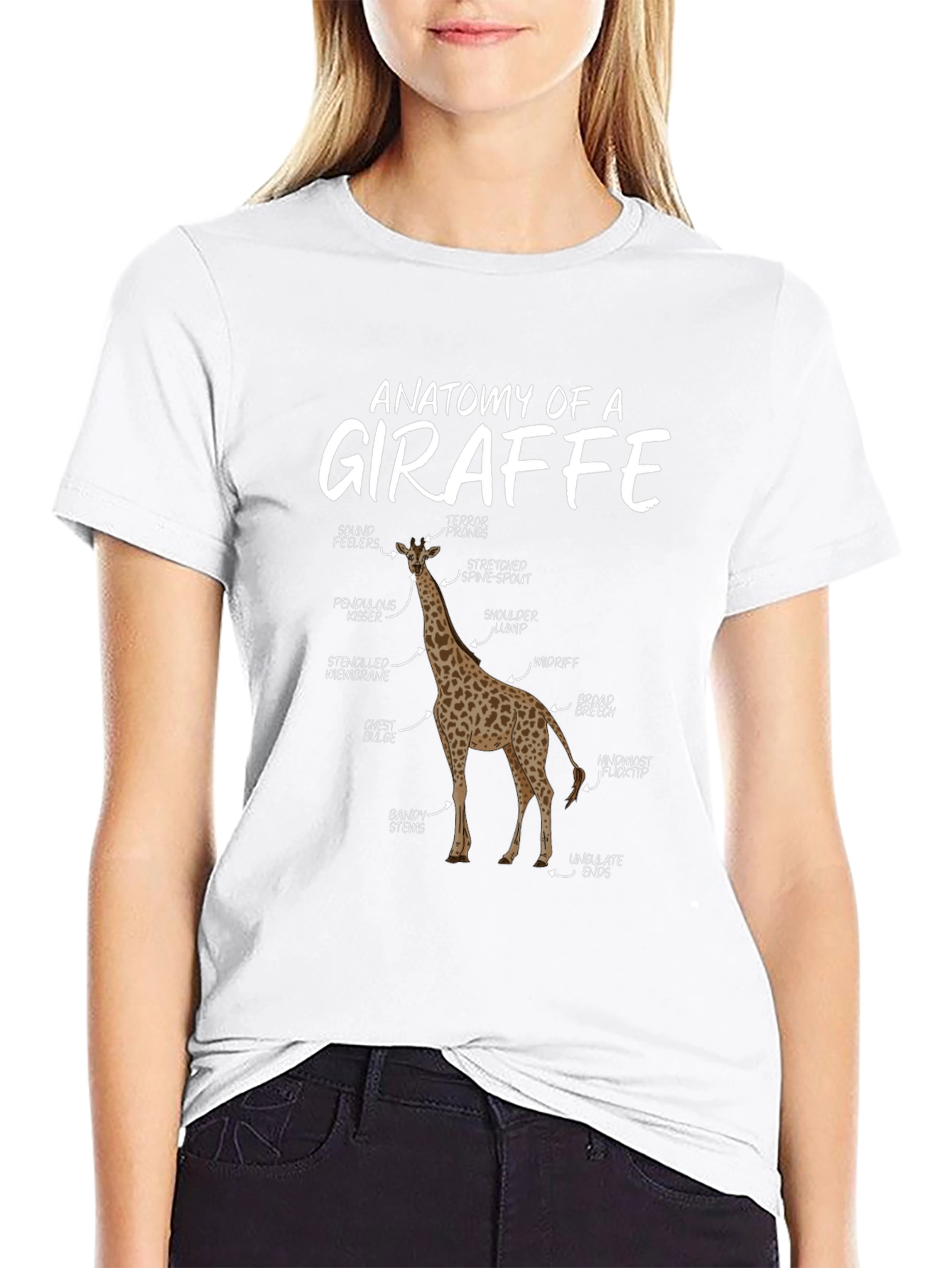 Anatomy of a Giraffe Black T-Shirt
