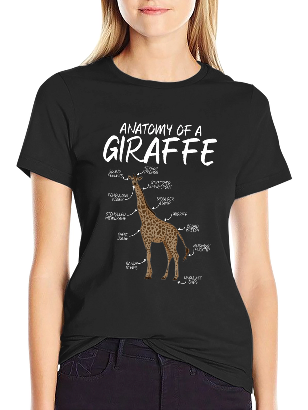 Anatomy of a Giraffe Black T-Shirt