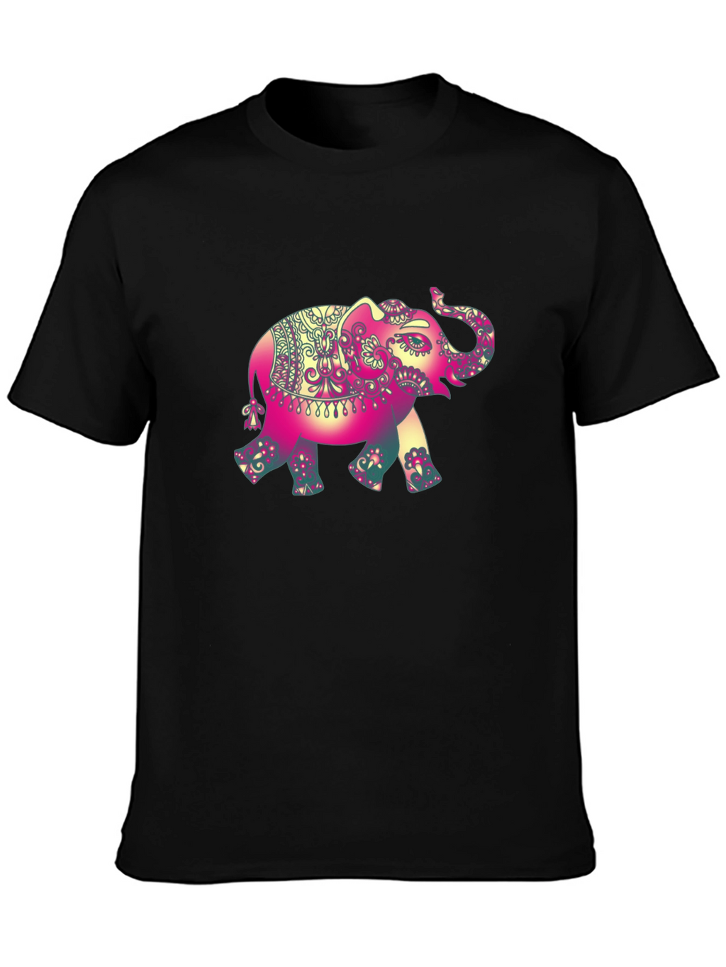 Elephant Graphic Tee - Stylish Mens Black T-Shirt