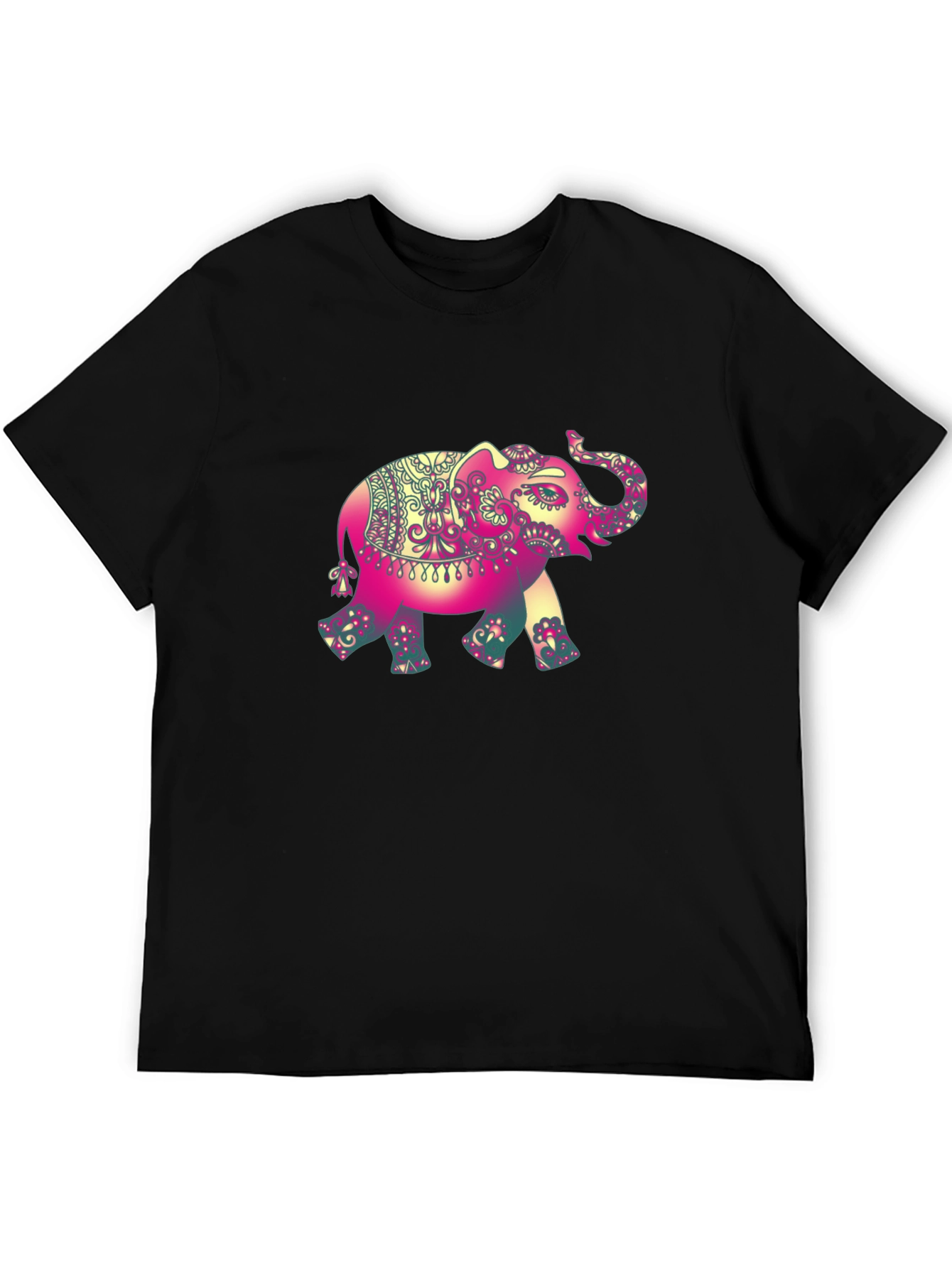 Elephant Graphic Tee - Stylish Mens Black T-Shirt