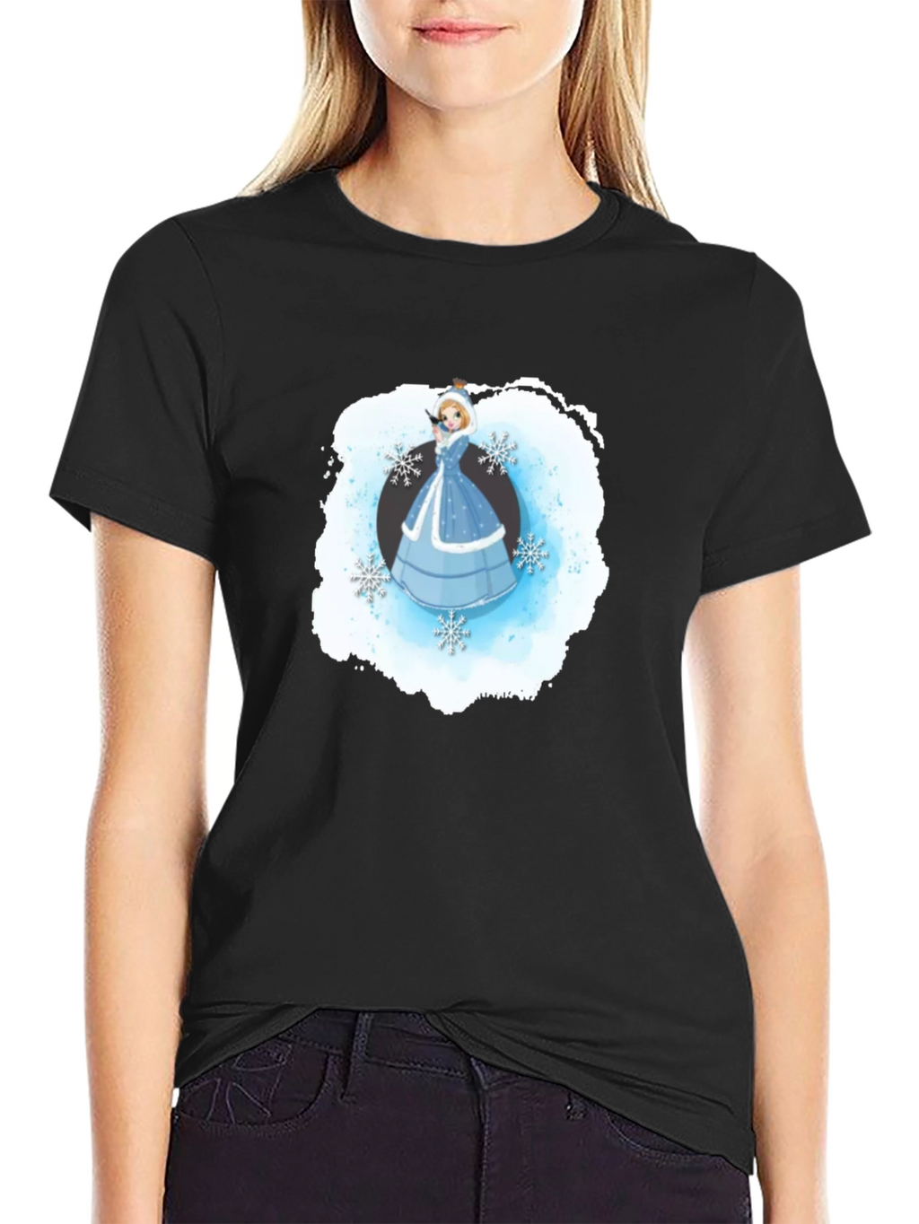 Winter Princess T-Shirt Black Cotton Blend