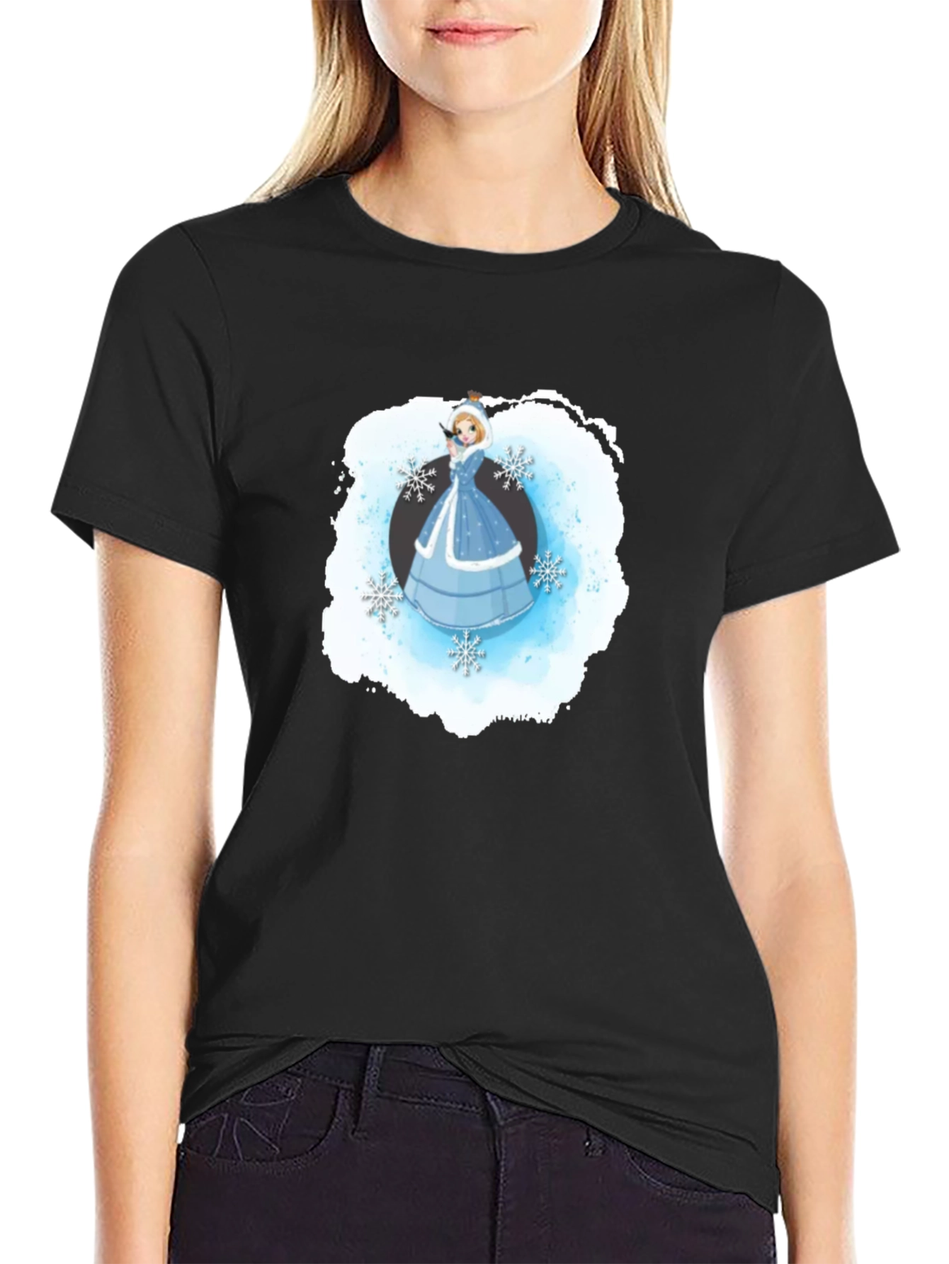 Winter Princess T-Shirt Black Cotton Blend