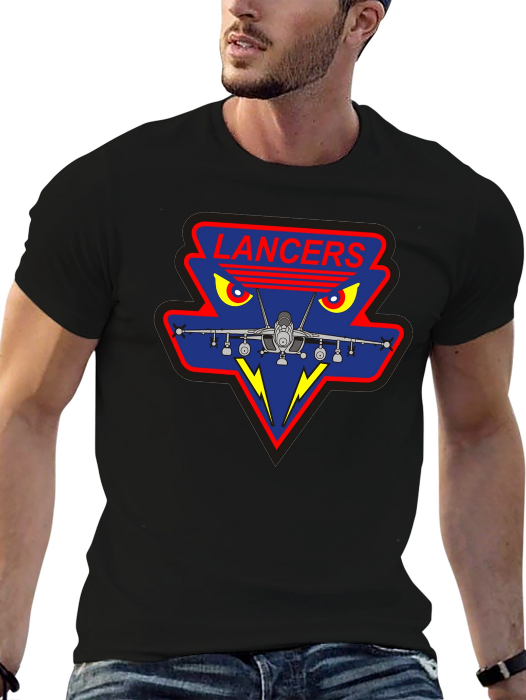 Lancers Squadron Graphic Tee - Black Crew Neck