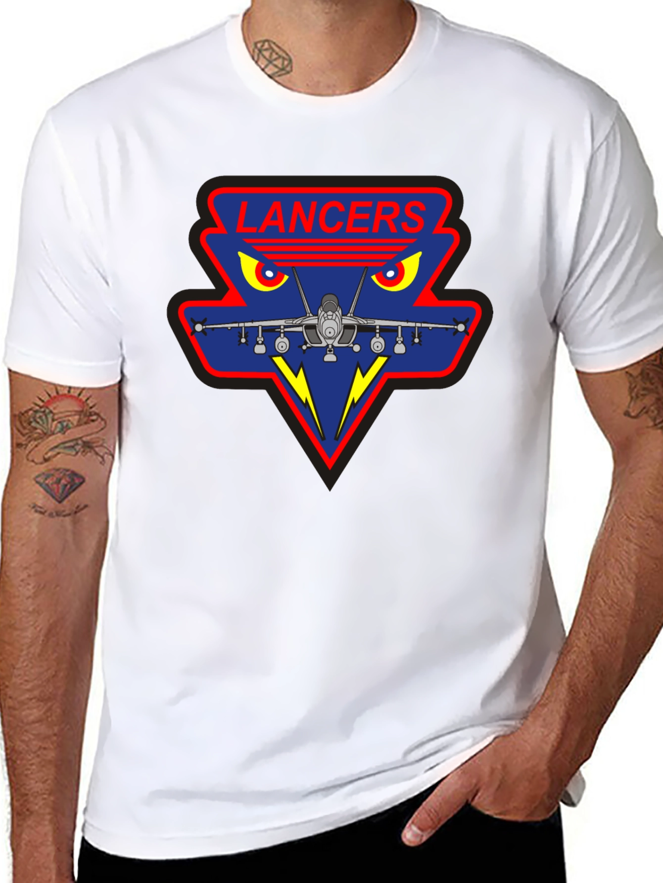 Lancers Squadron Graphic Tee - Black Crew Neck