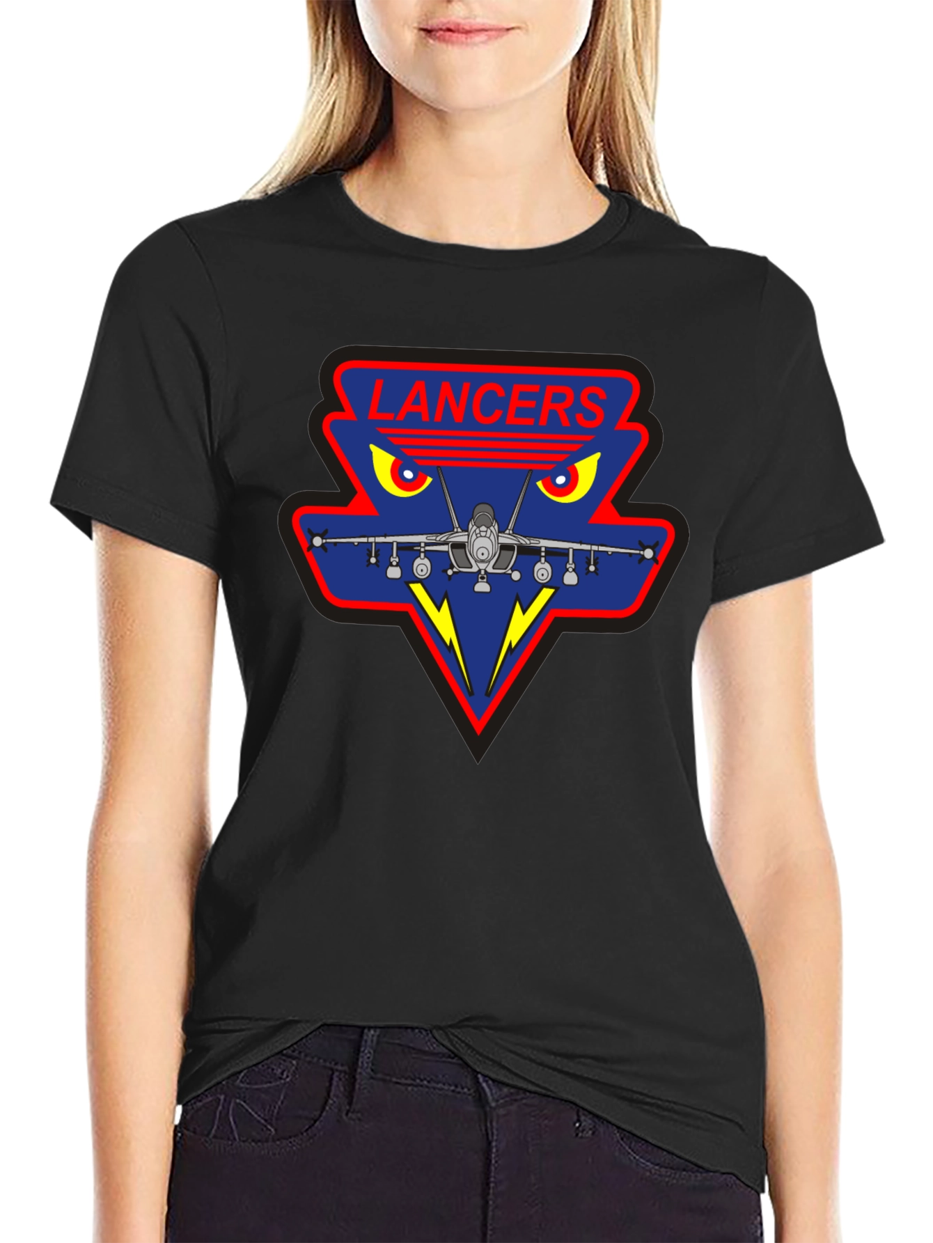 Lancers Squadron Graphic Tee - Black Crew Neck