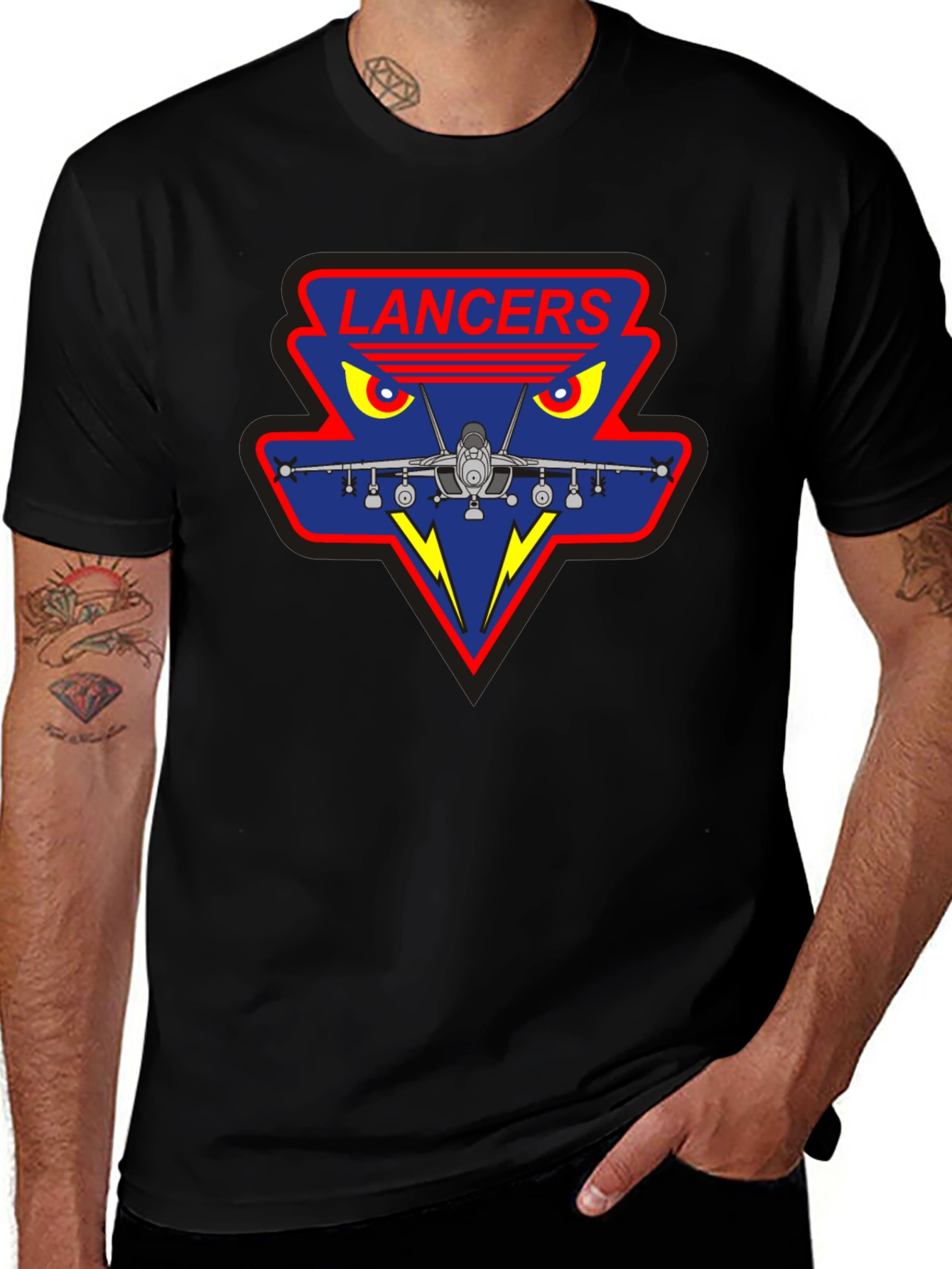 Lancers Squadron Graphic Tee - Black Crew Neck