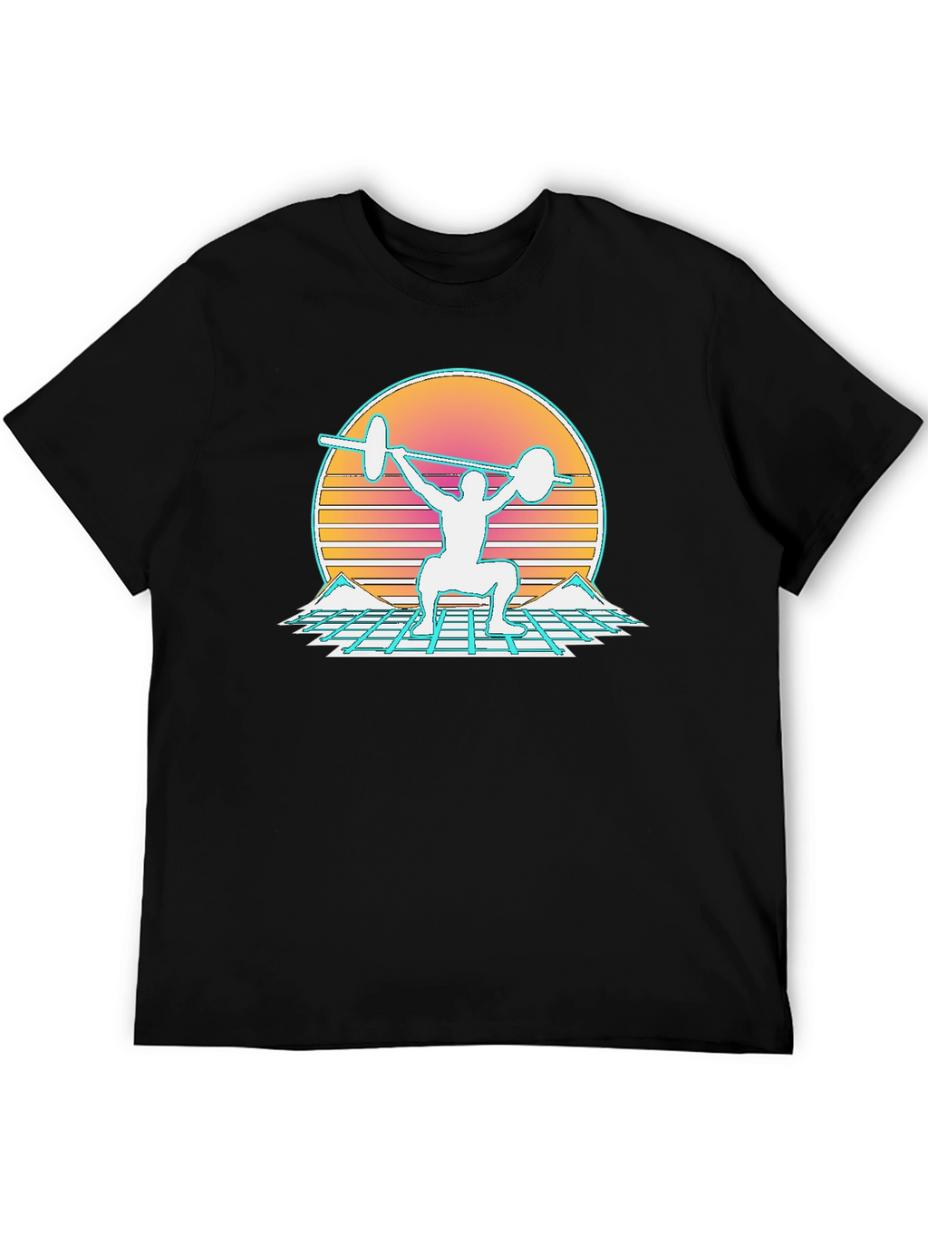 Retro Synthwave Weightlifting T-Shirt