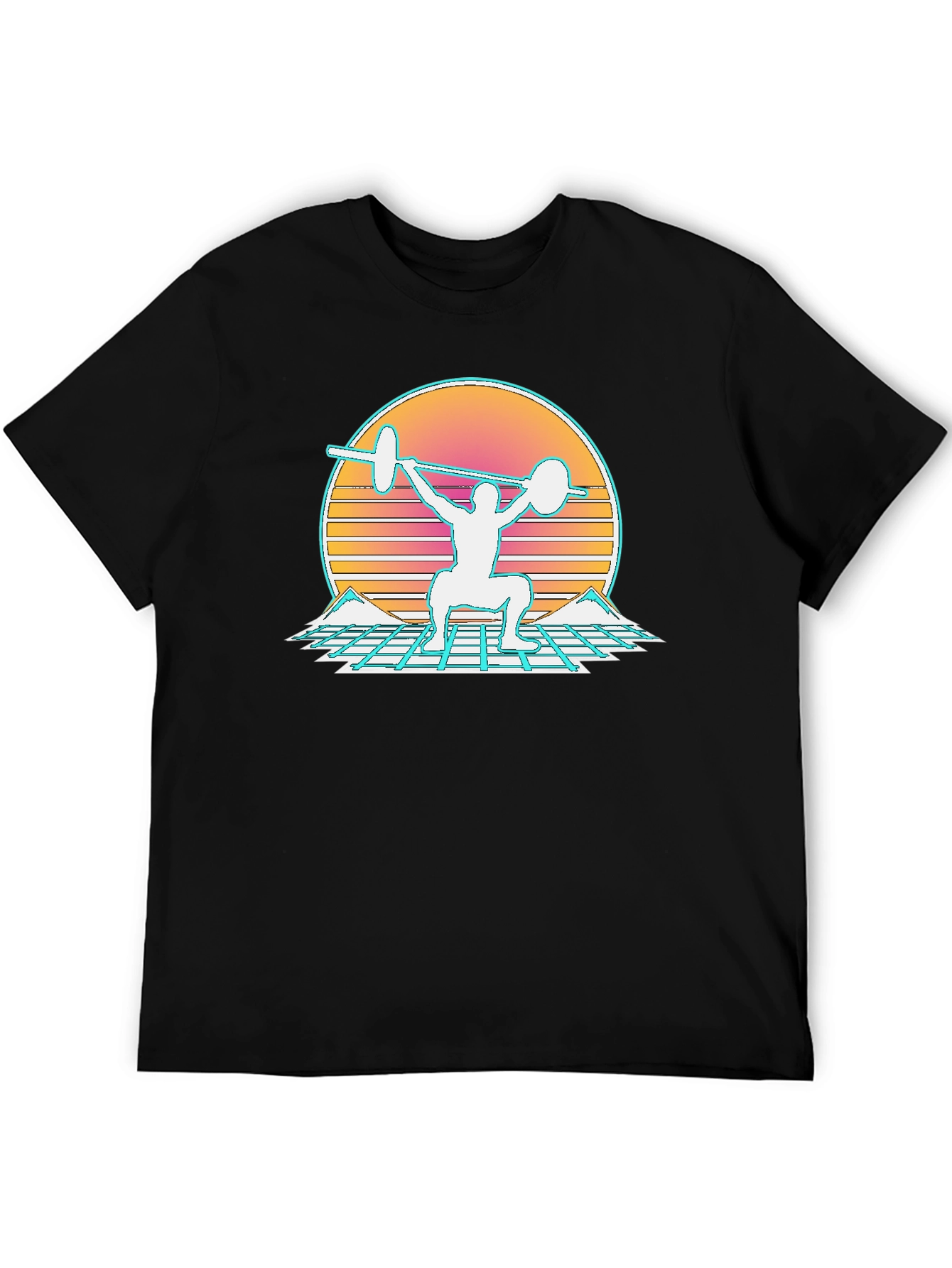 Retro Synthwave Weightlifting T-Shirt