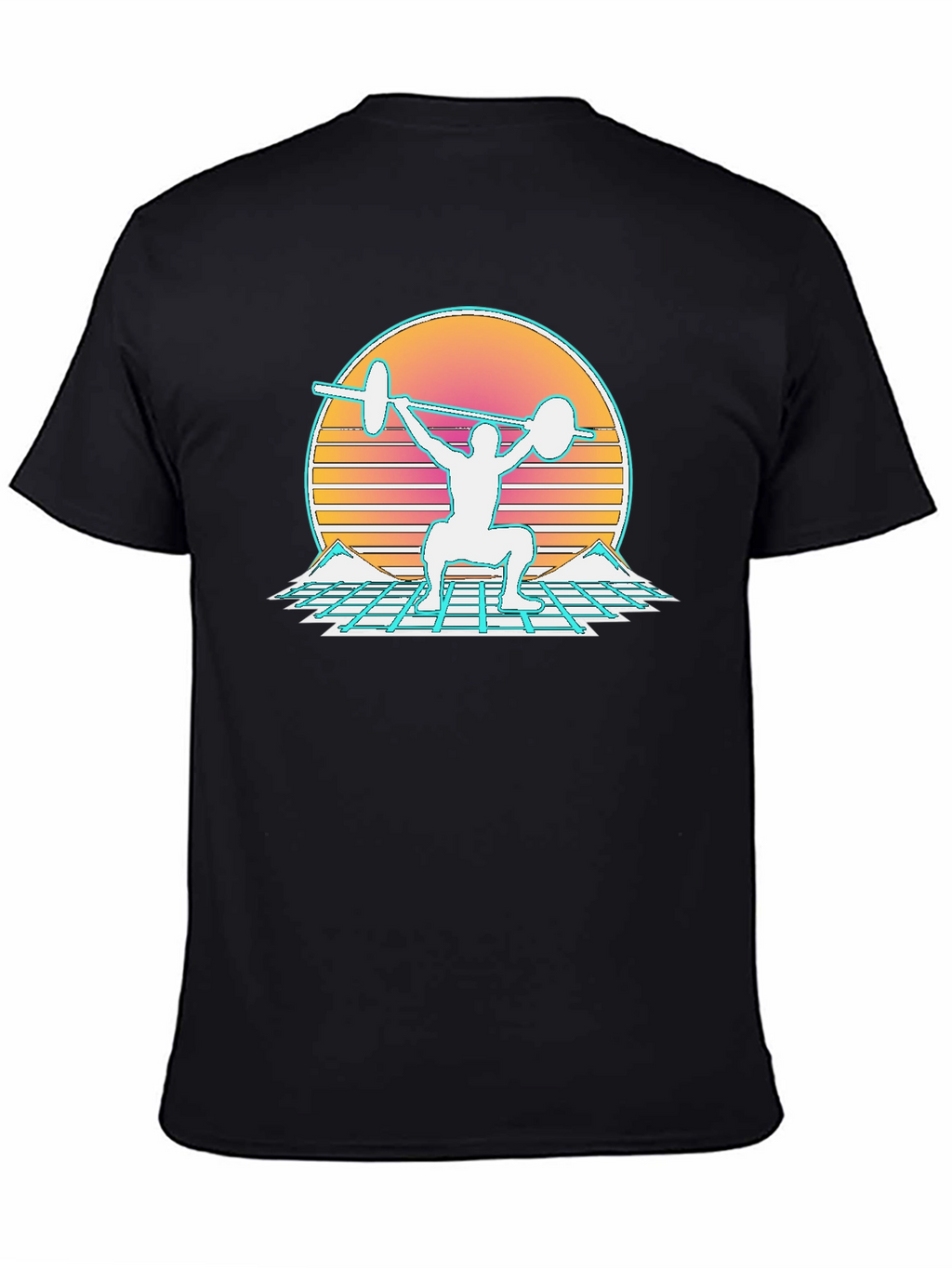 Retro Synthwave Weightlifting T-Shirt