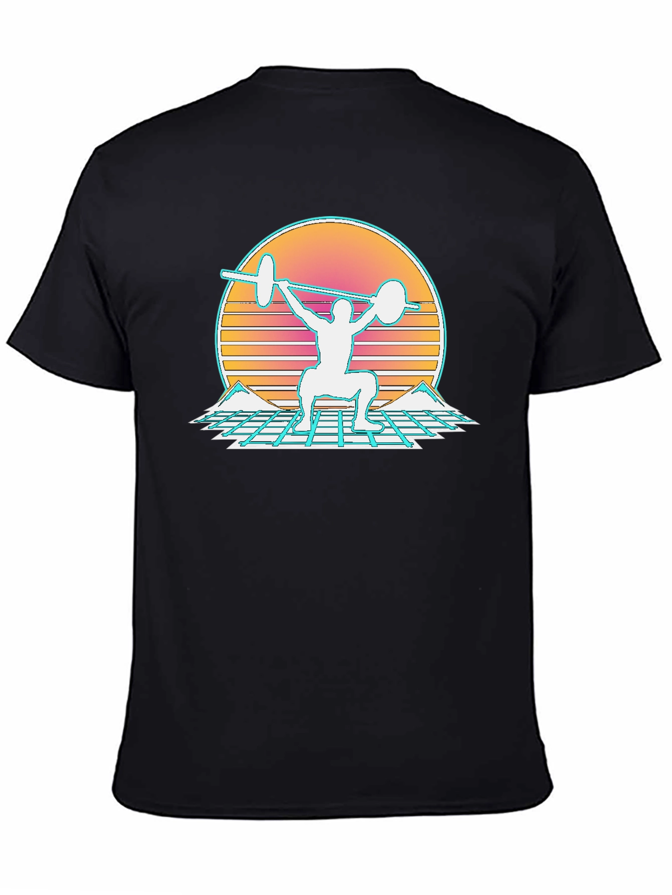 Retro Synthwave Weightlifting T-Shirt