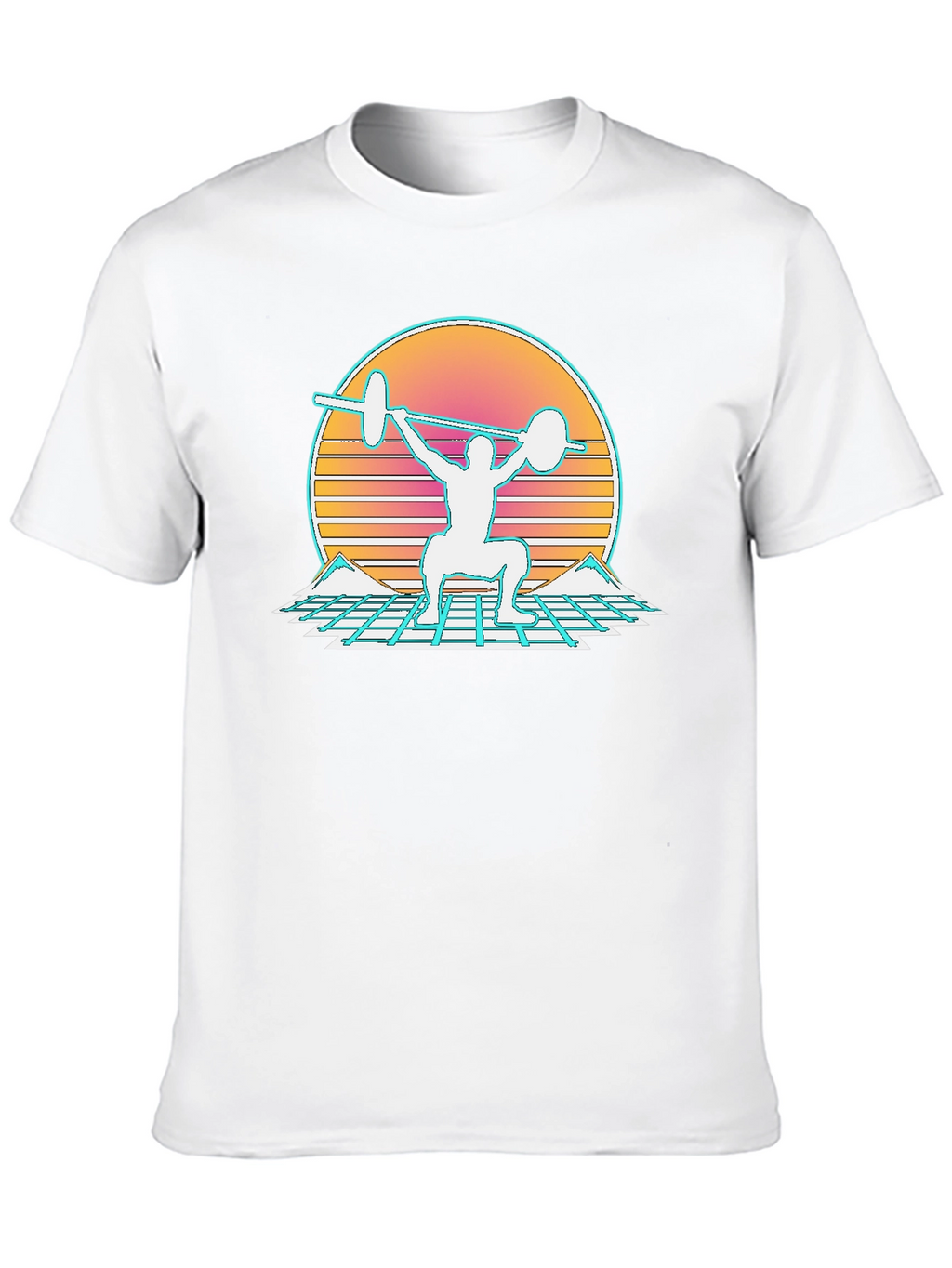 Retro Synthwave Weightlifting T-Shirt