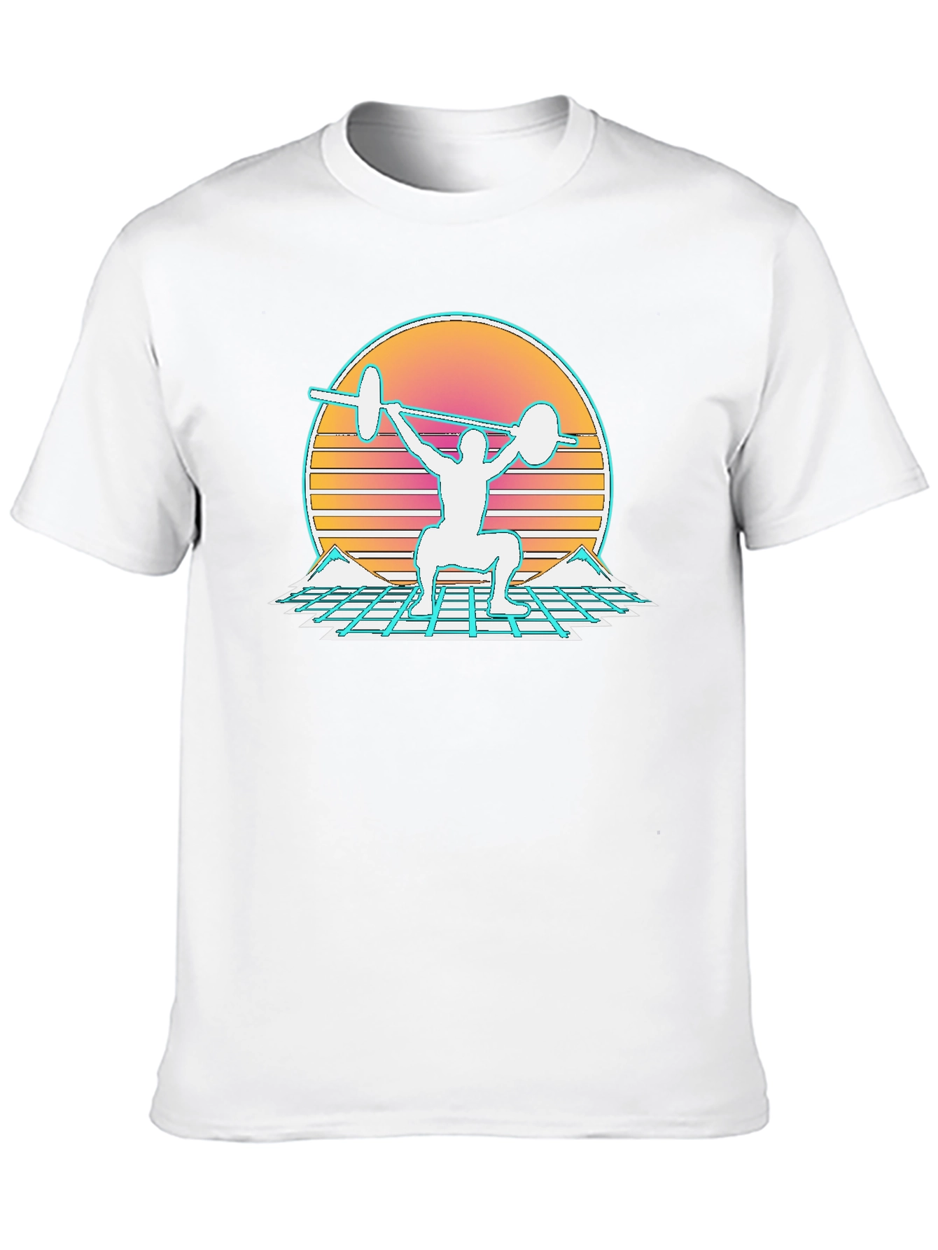 Retro Synthwave Weightlifting T-Shirt