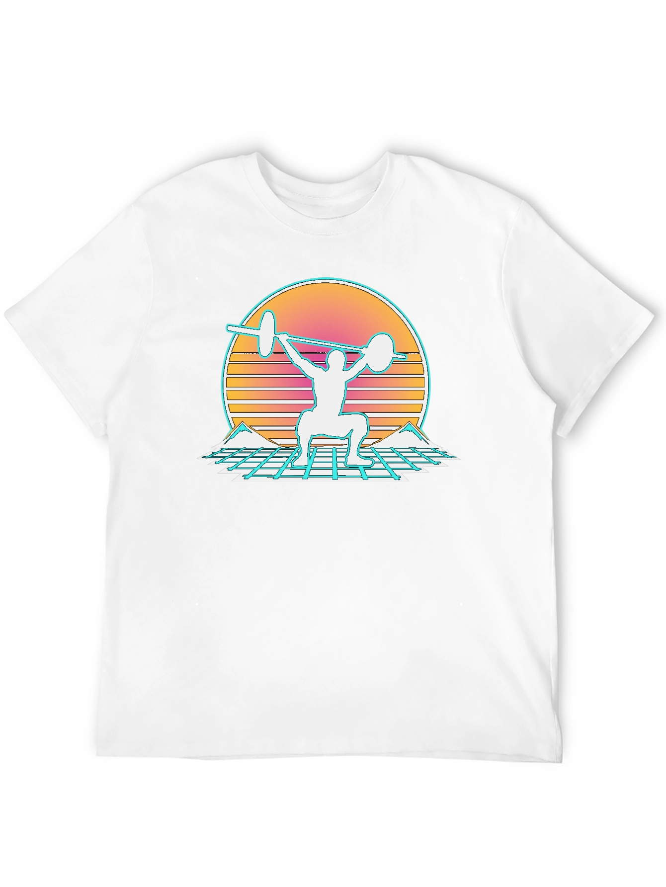 Retro Synthwave Weightlifting T-Shirt