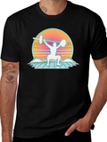 Retro Synthwave Weightlifting T-Shirt