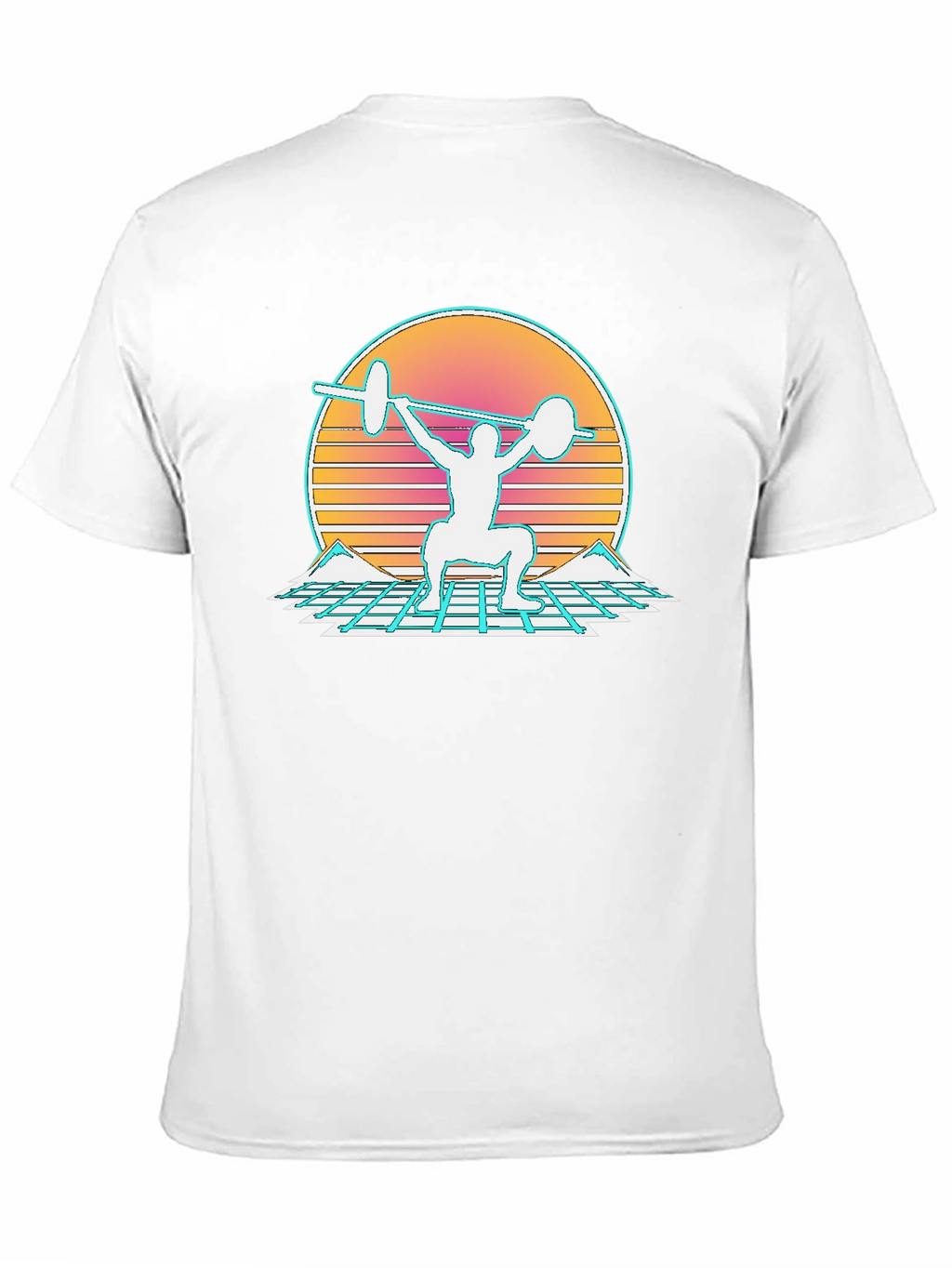 Retro Synthwave Weightlifting T-Shirt