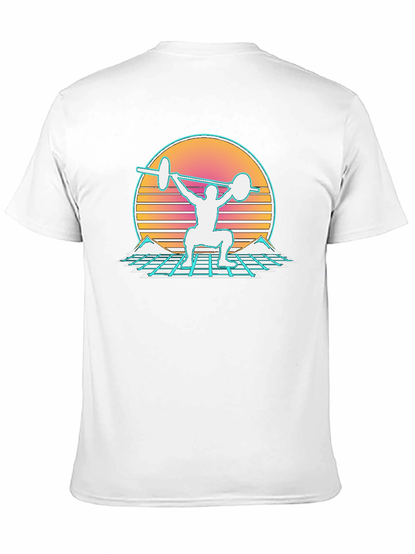 Retro Synthwave Weightlifting T-Shirt