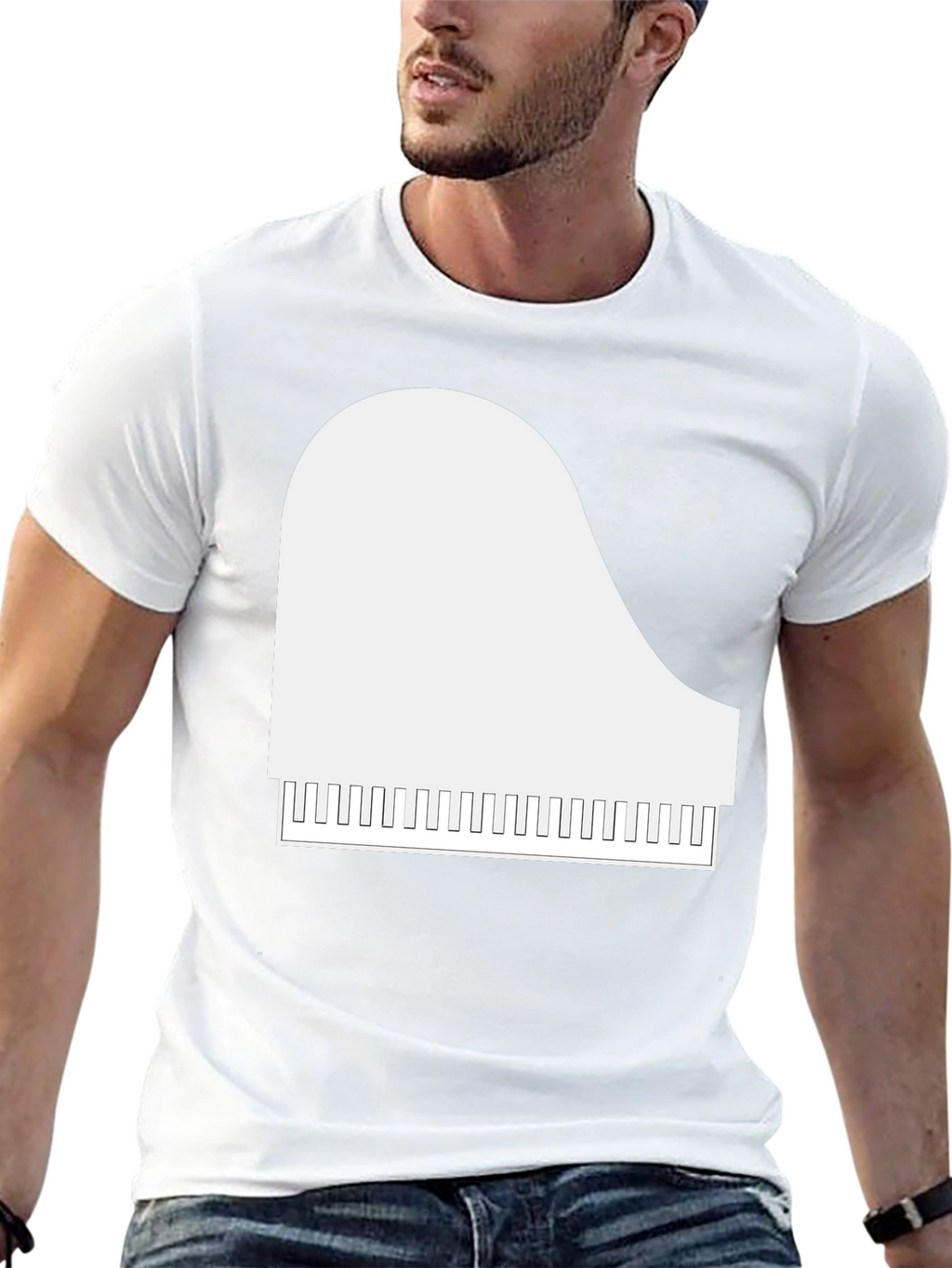 Piano Graphic T-Shirt - Musical Style