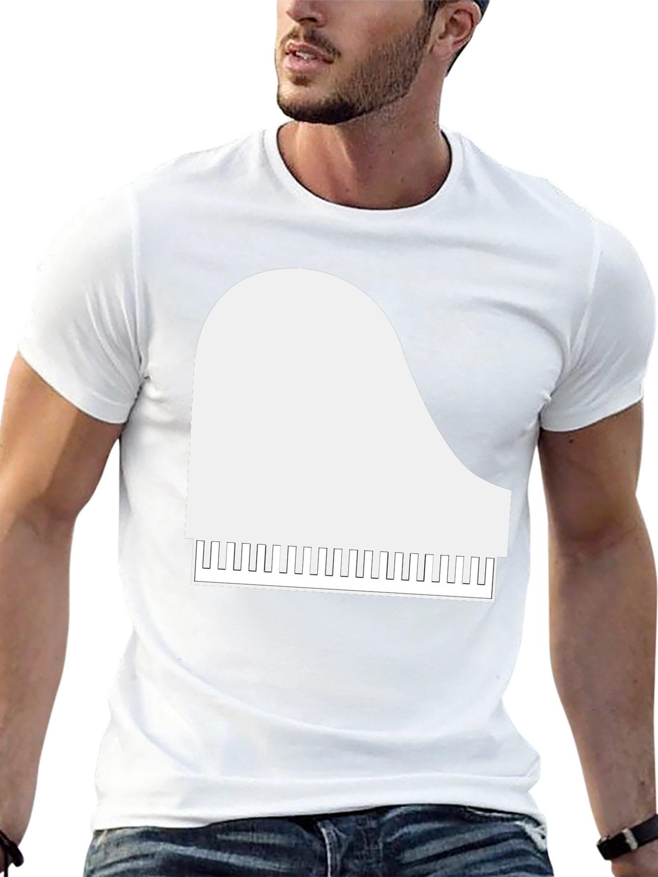 Piano Graphic T-Shirt - Musical Style